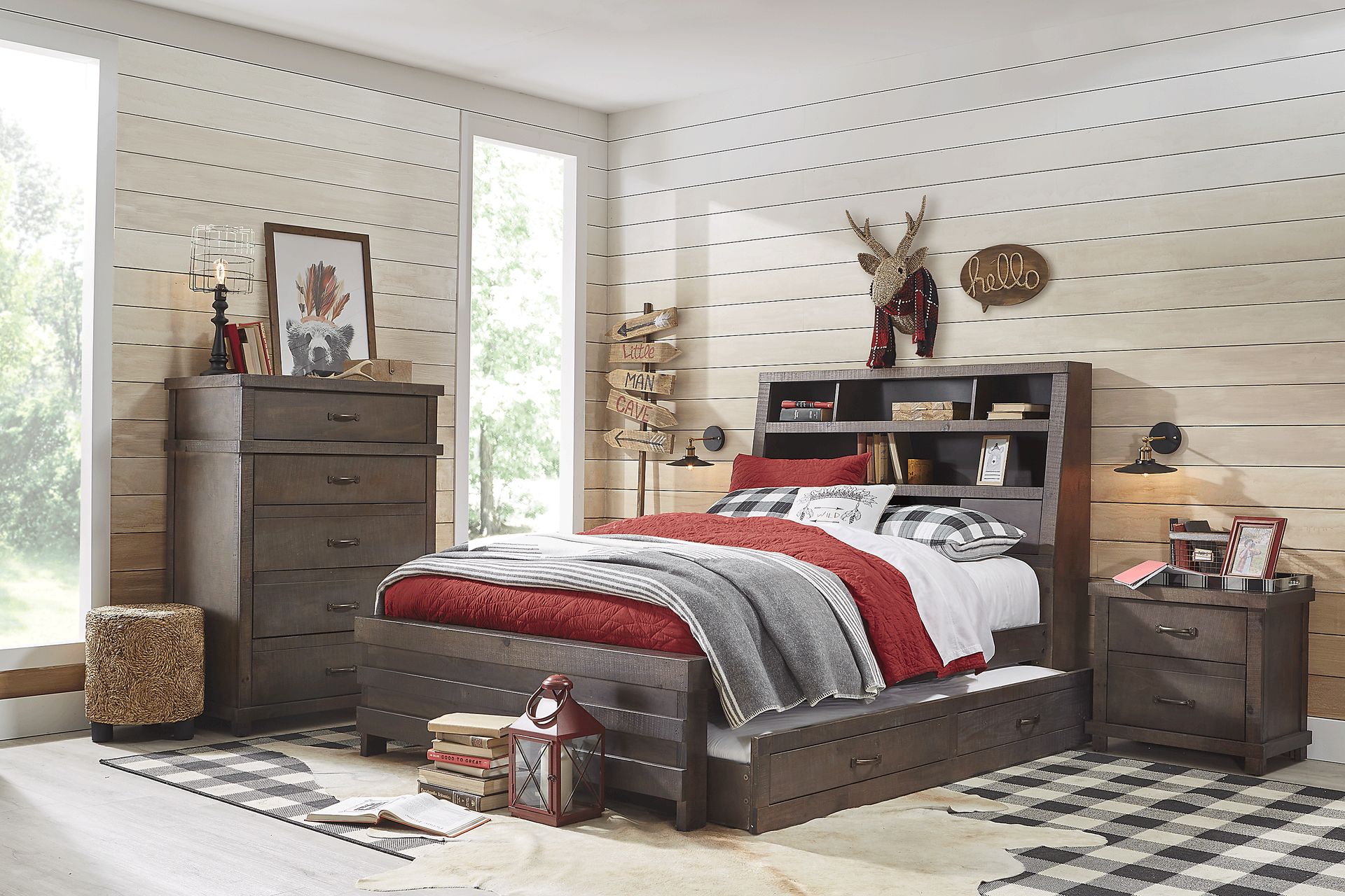 Kids Montana 2.0 Espresso 5 Pc Twin Bookcase Bedroom - Image 1