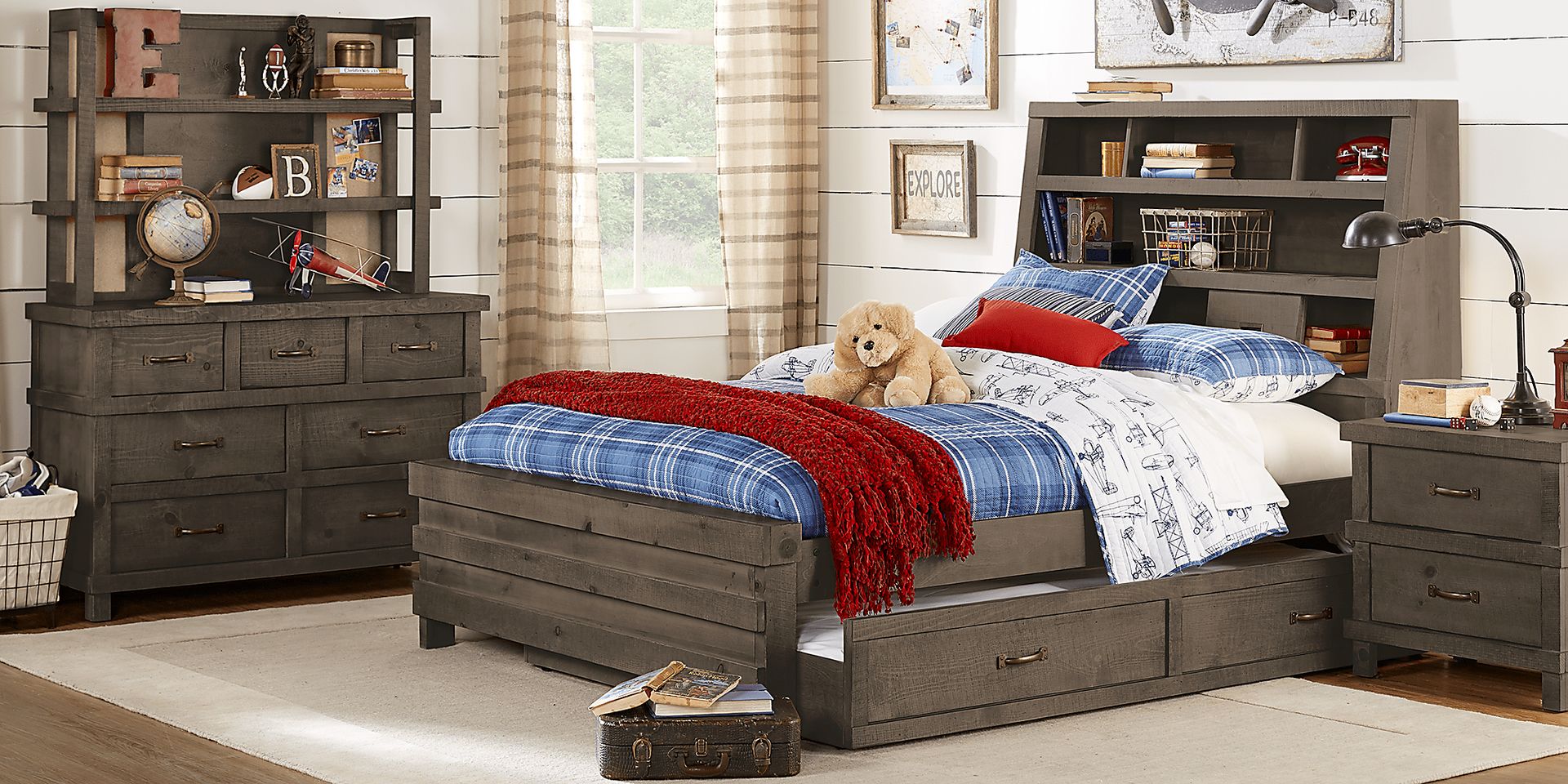 Kids Montana Espresso 5 Pc Twin Bookcase Bedroom - Image 1