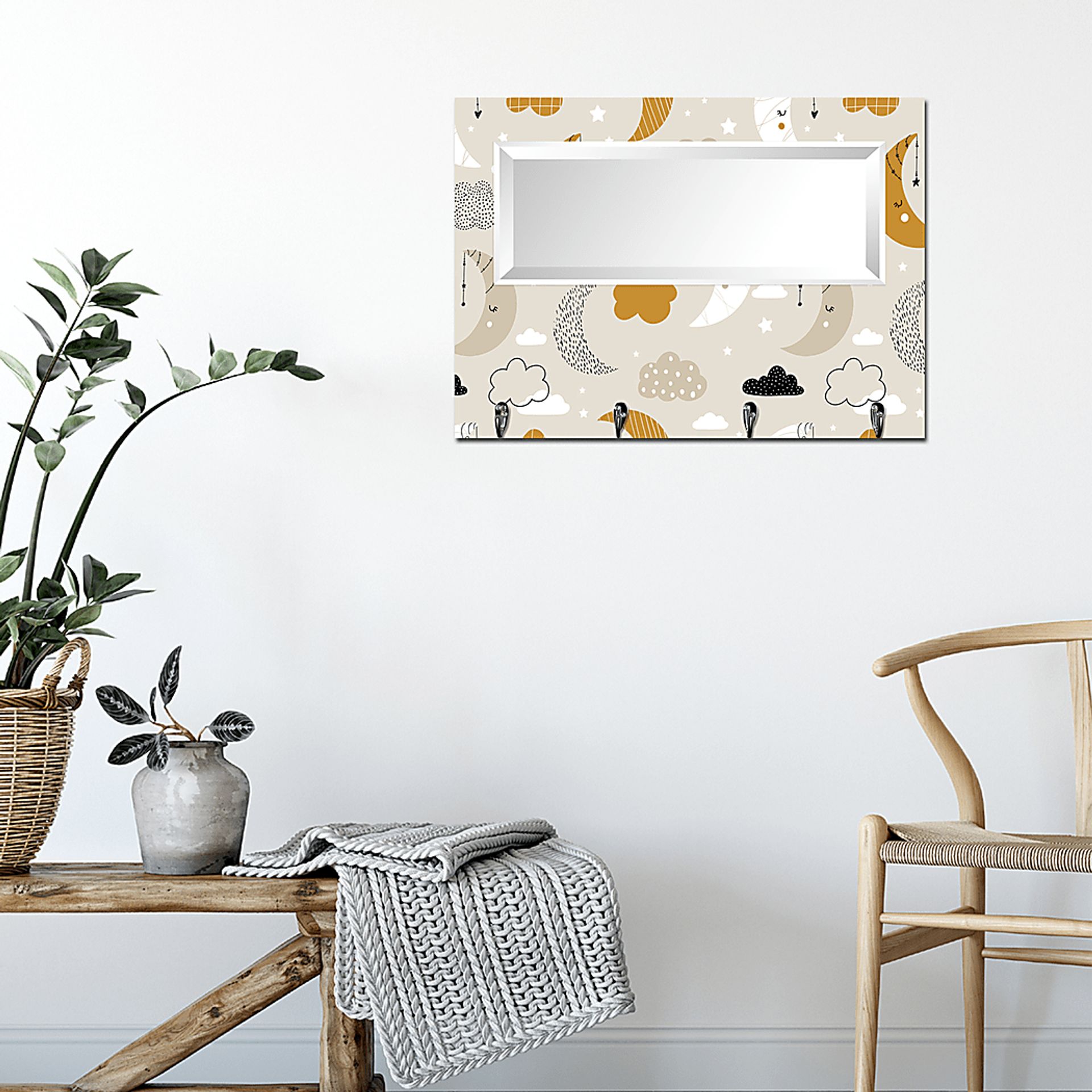 Kids Moon Lit Night Tan Wall Mirror - Image 3