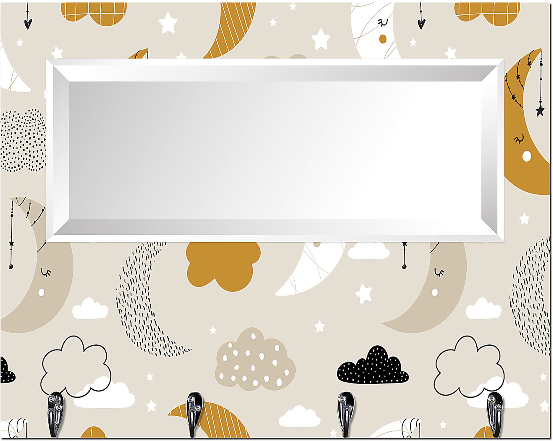 Kids Moon Lit Night Tan Wall Mirror - Image 1