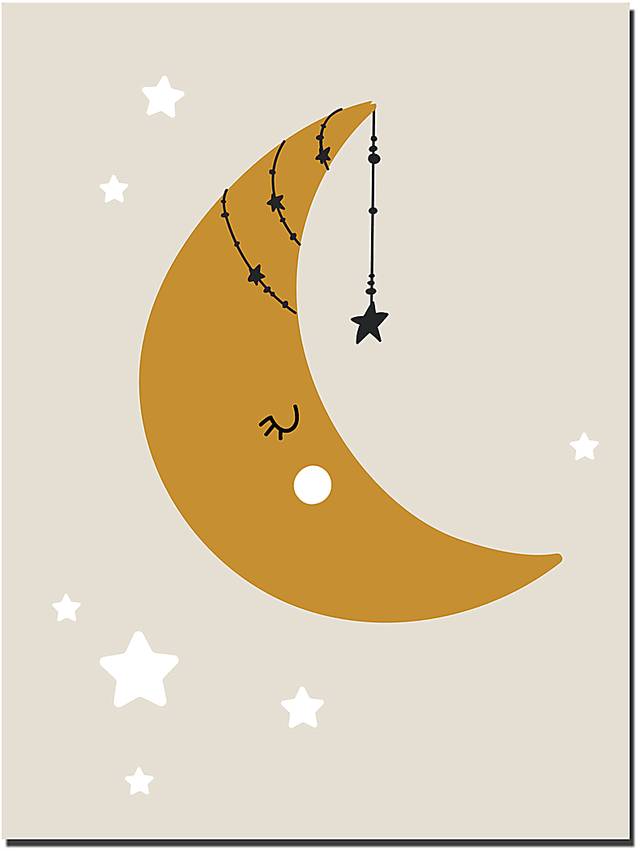 Kids Moon Lit Night Yellow Wall Art - Thumbnail - Image 1