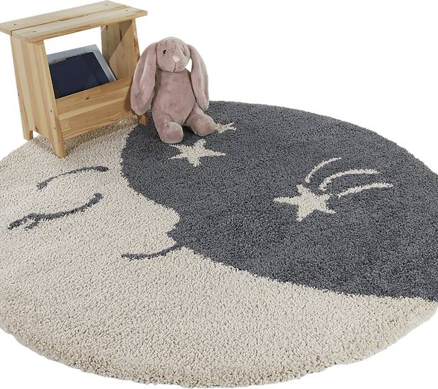 Kids Moongrove Cream 5'3 Round Rug - Thumbnail - Image 2