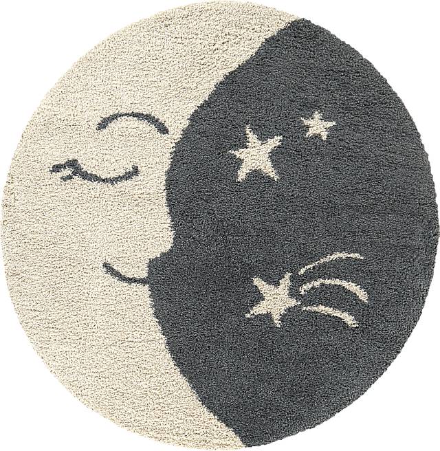 Kids Moongrove Cream 5'3 Round Rug - Thumbnail - Image 1
