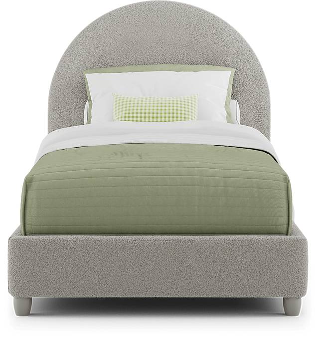 Kids Moonstone Gray Twin Upholstered Bed - Thumbnail - Image 2
