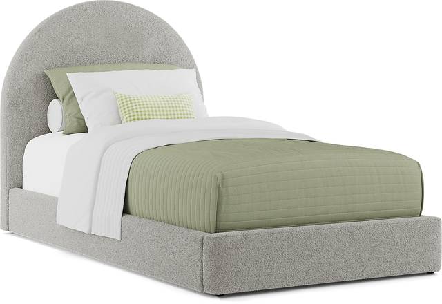 Kids Moonstone Gray Twin Upholstered Bed - Thumbnail - Image 4