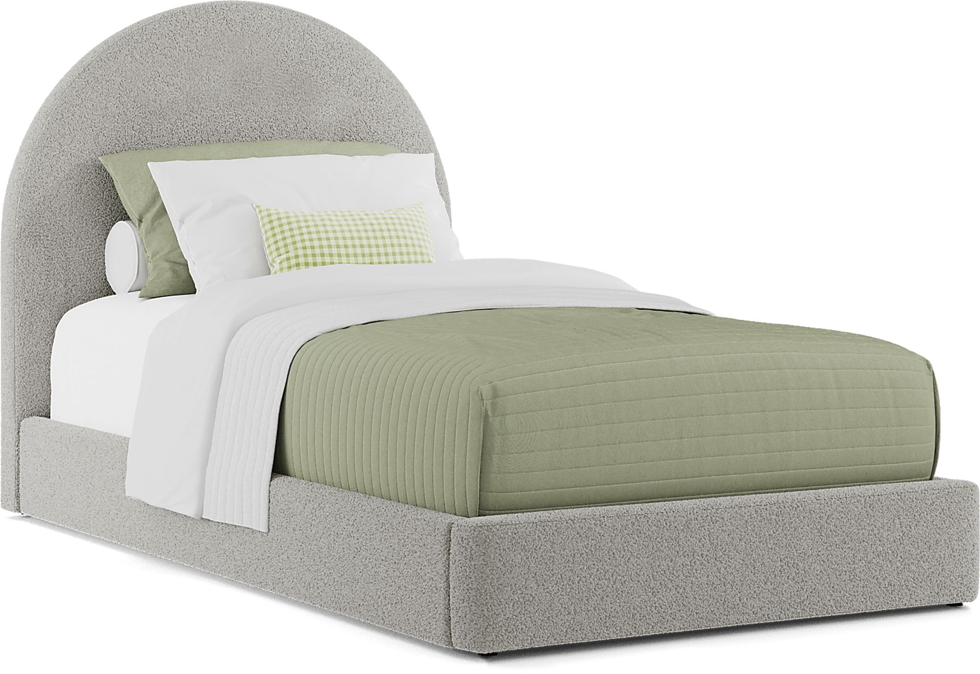 Kids Moonstone Gray Twin Upholstered Bed - Image 4
