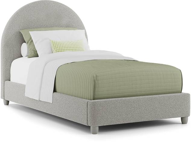 Kids Moonstone Gray Twin Upholstered Bed - Thumbnail - Image 1