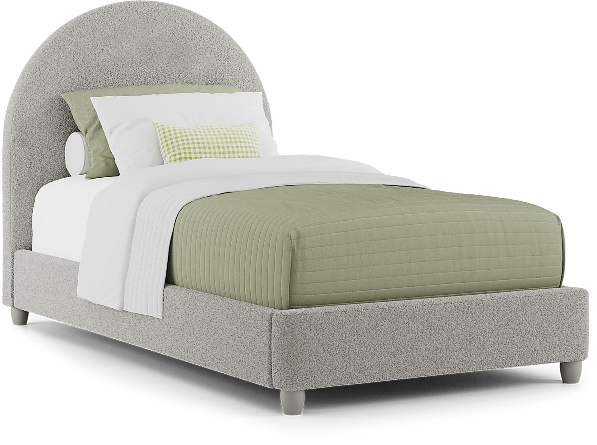 Kids Moonstone Gray Twin Upholstered Bed - Image 1