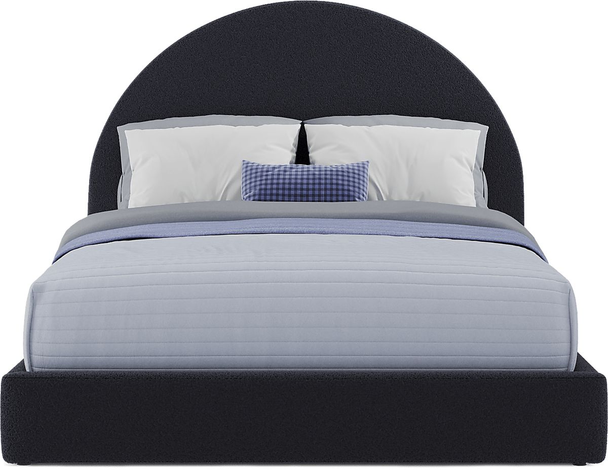Canyon Lake 5 Pc Java Dark Wood Navy Blue Full Bedroom Set With Dresser ...