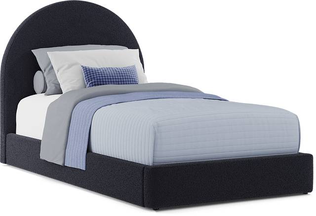 Kids Canyon Lake Java Bedroom with Moonstone Navy Twin Upholstered Bed - Thumbnail - Image 6