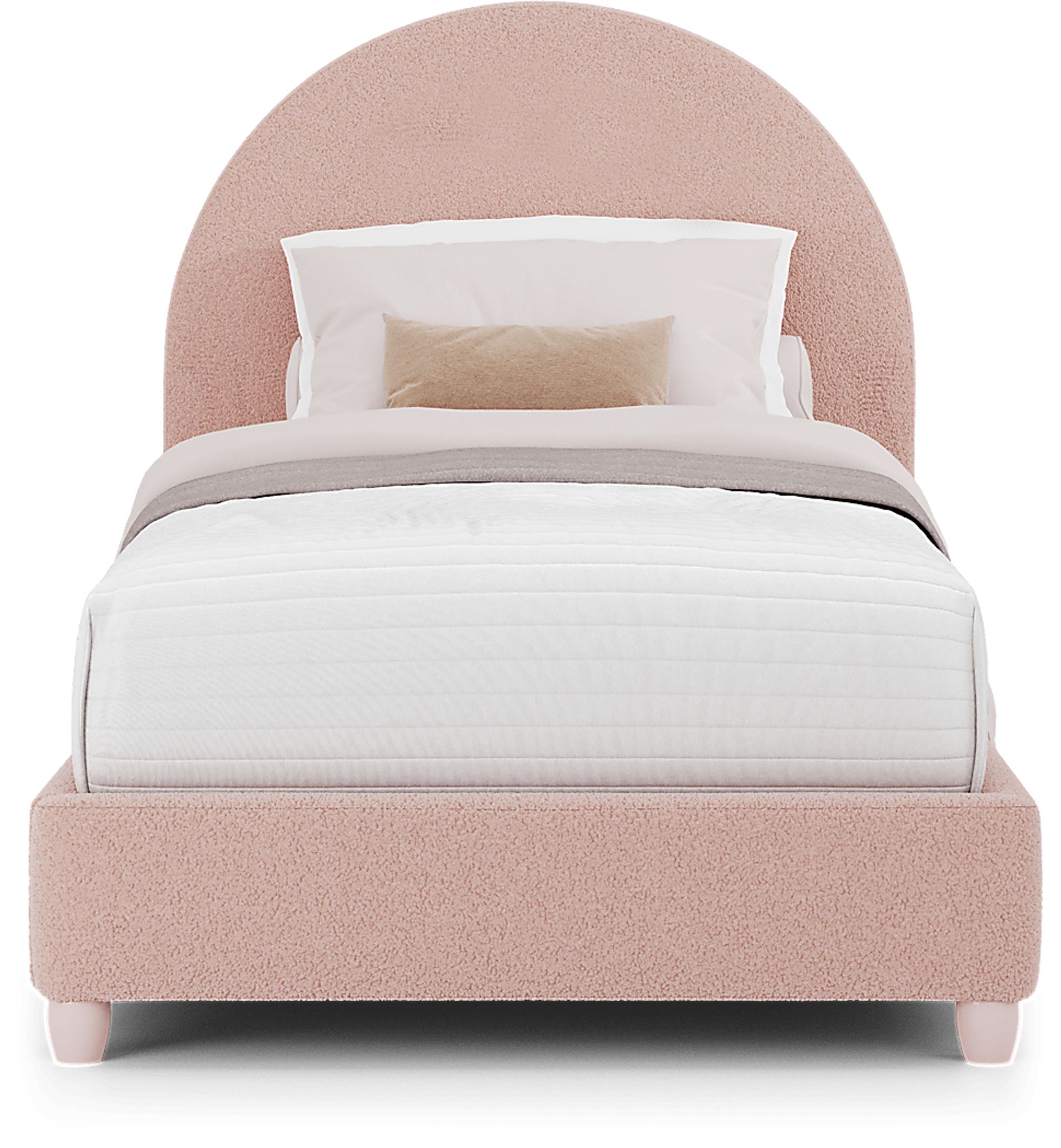 Kids Moonstone Pink Twin Upholstered Bed - Image 3