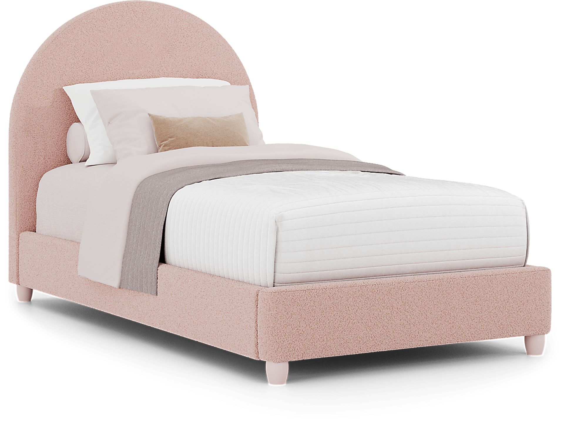 Kids Moonstone Pink Twin Upholstered Bed - Image 1