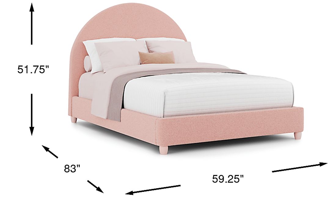 Kids Moonstone Pink Full Upholstered Bed