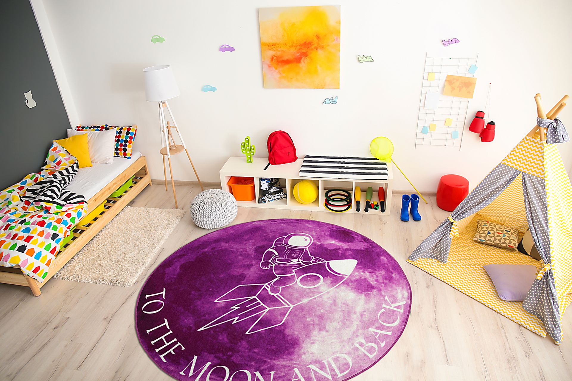 Kids Moonstruck Explorer Pink 5' Round Rug - Image 2