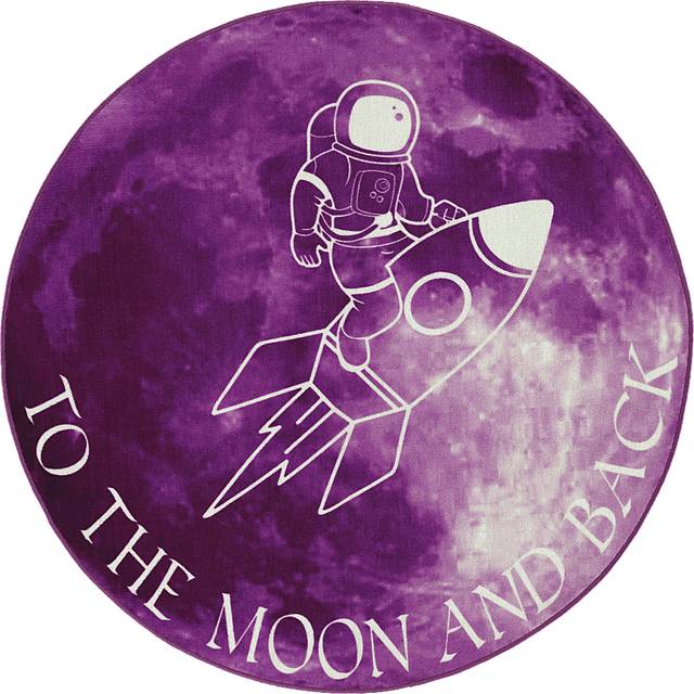 Kids Moonstruck Explorer Pink 5' Round Rug - Thumbnail - Image 1