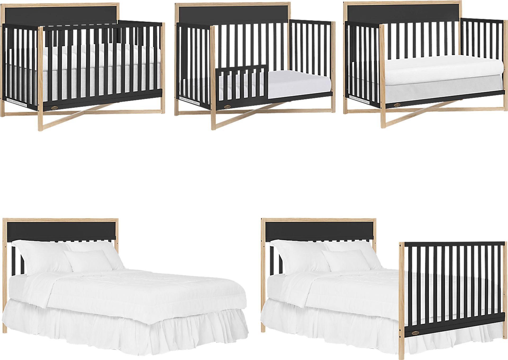 Kids Mosar Black Convertible Crib - Image 4