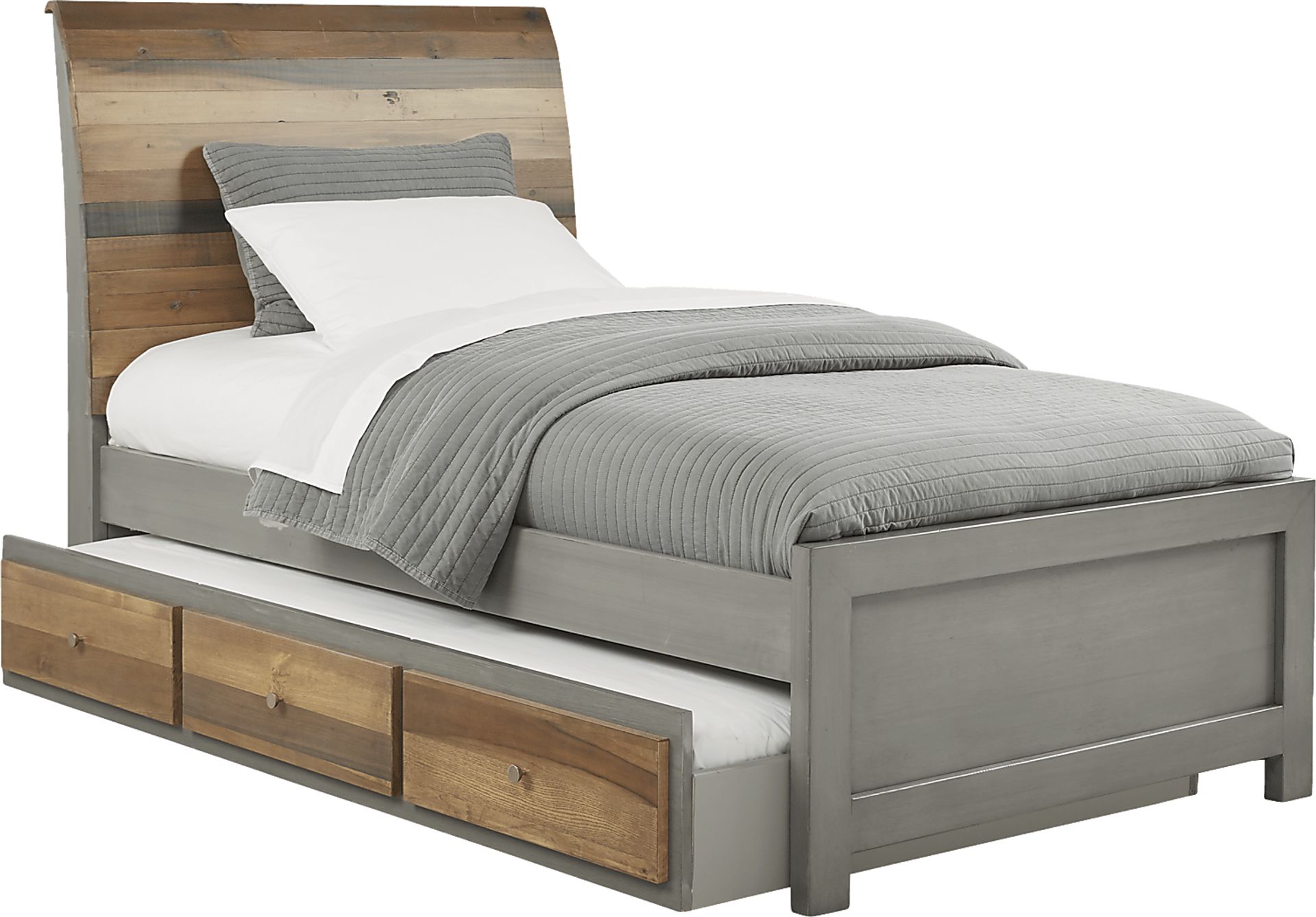 Kids Moss Creek 4 Pc Twin Sleigh Bed with Twin Storage Trundle - Image 1