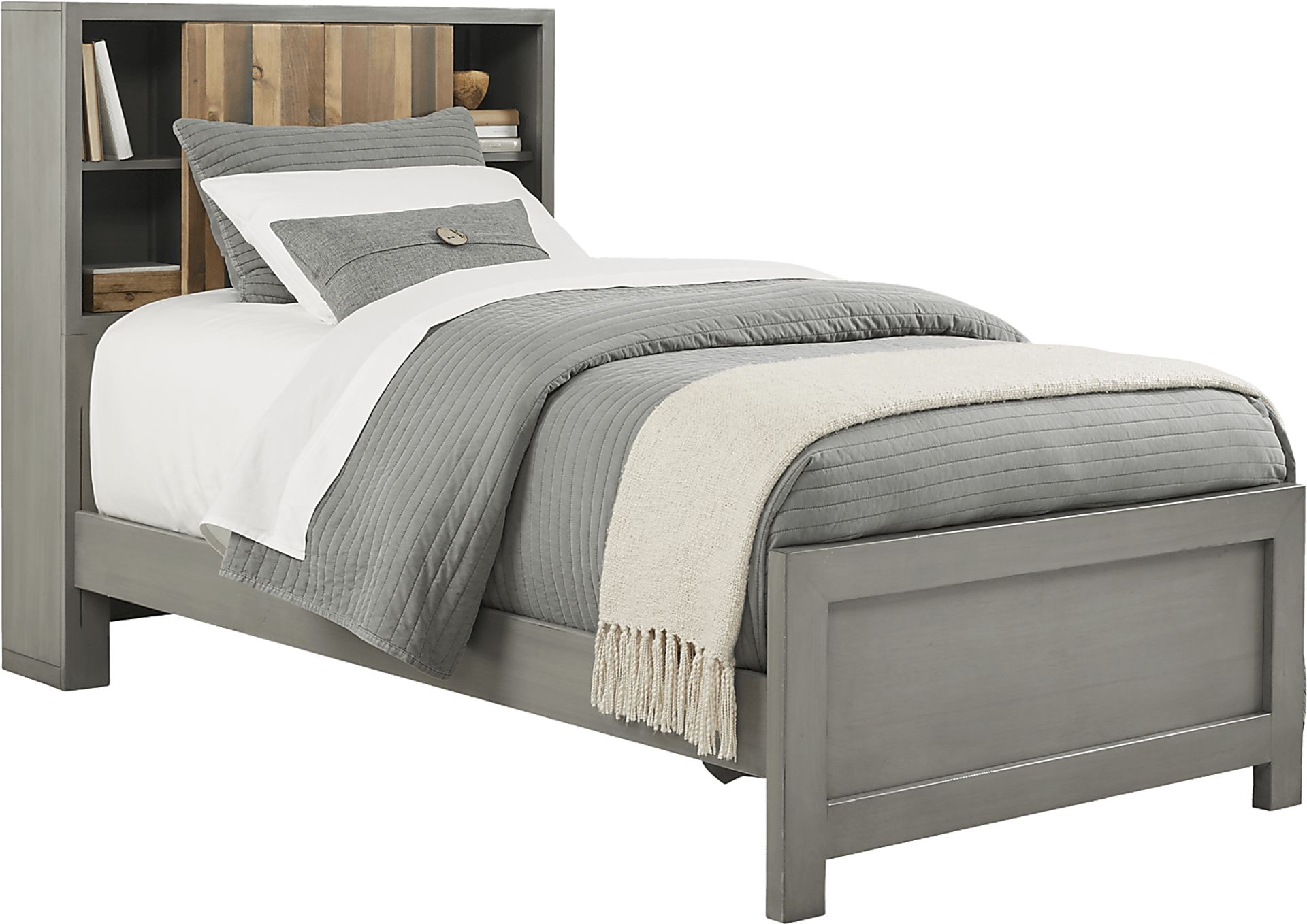 Kids Moss Creek Jr. Gray 5 Pc Twin Bookcase Bedroom - Image 3