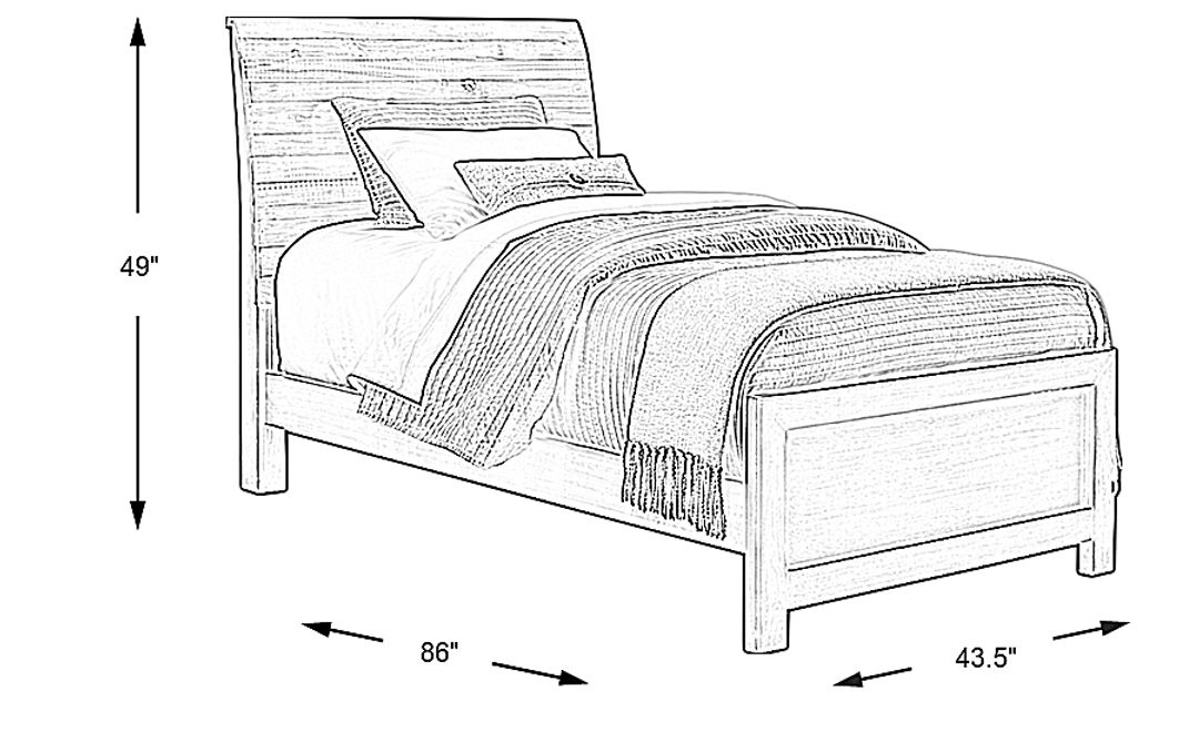 Kids Moss Creek Jr. Gray 3 Pc Twin Sleigh Bed