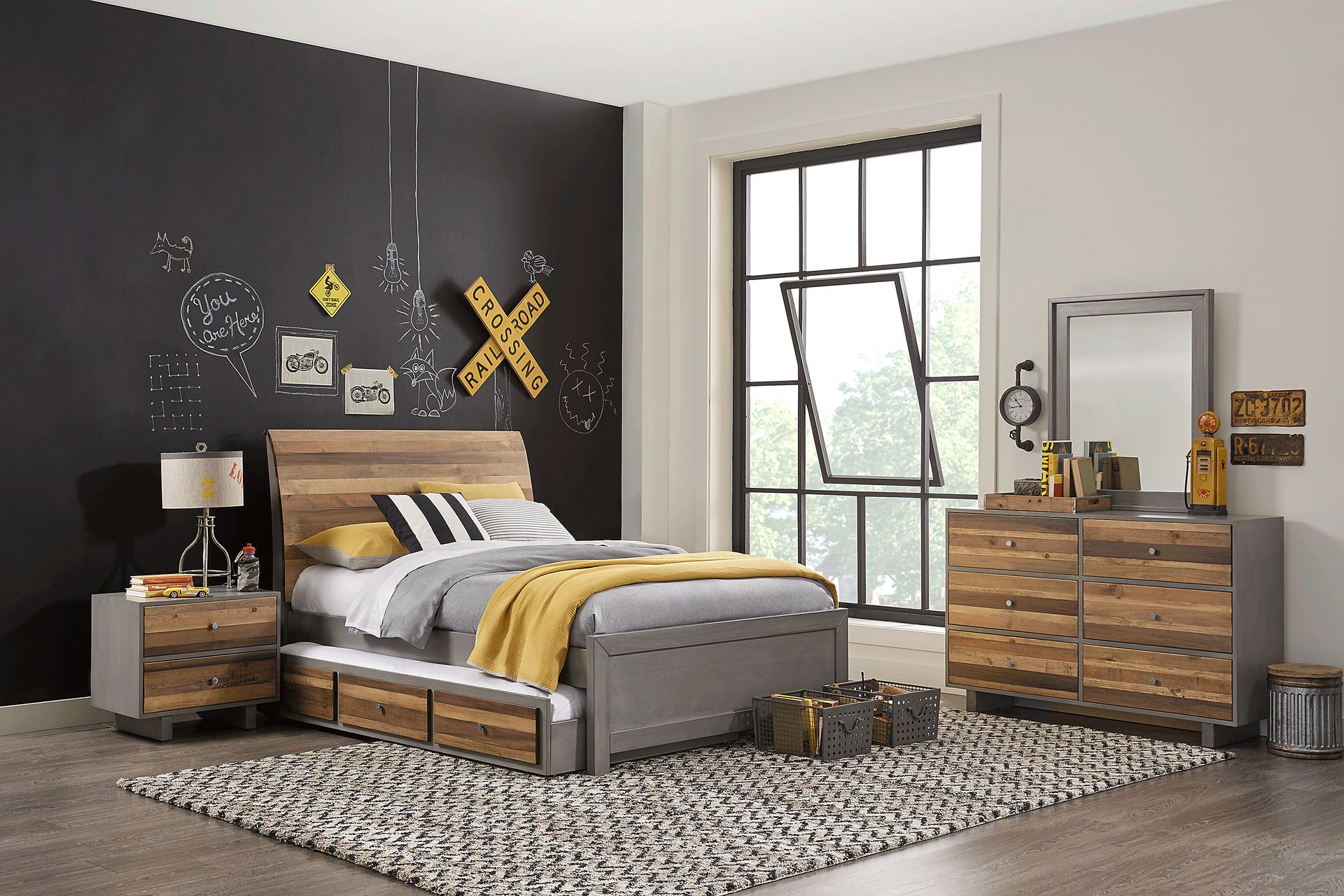 Kids Moss Creek Jr. Gray 5 Pc Twin Sleigh Bedroom - Image 1