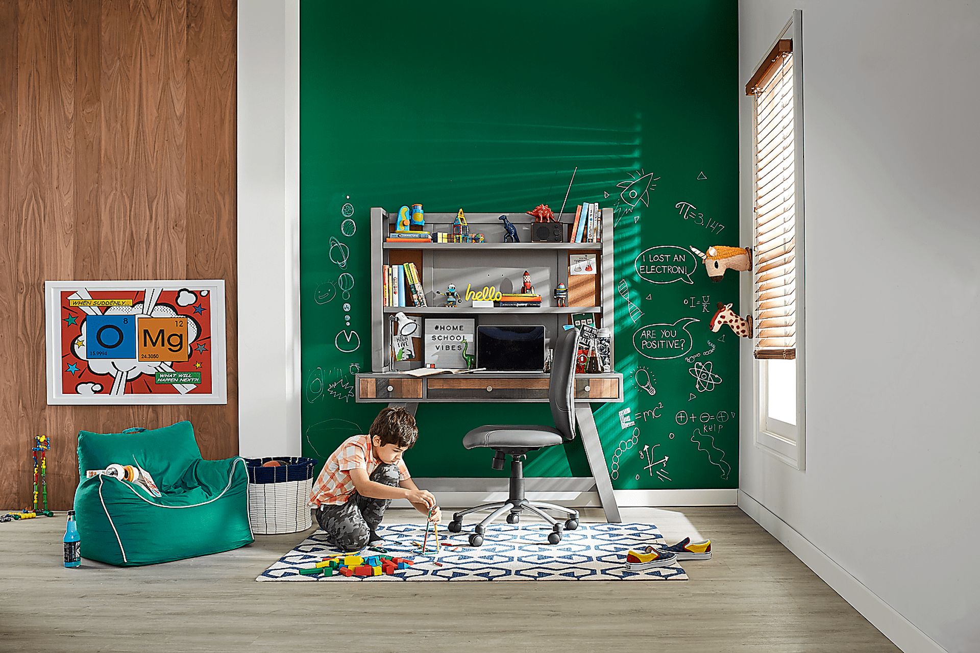 Kids Moss Creek Jr. Gray Desk & Hutch - Image 4