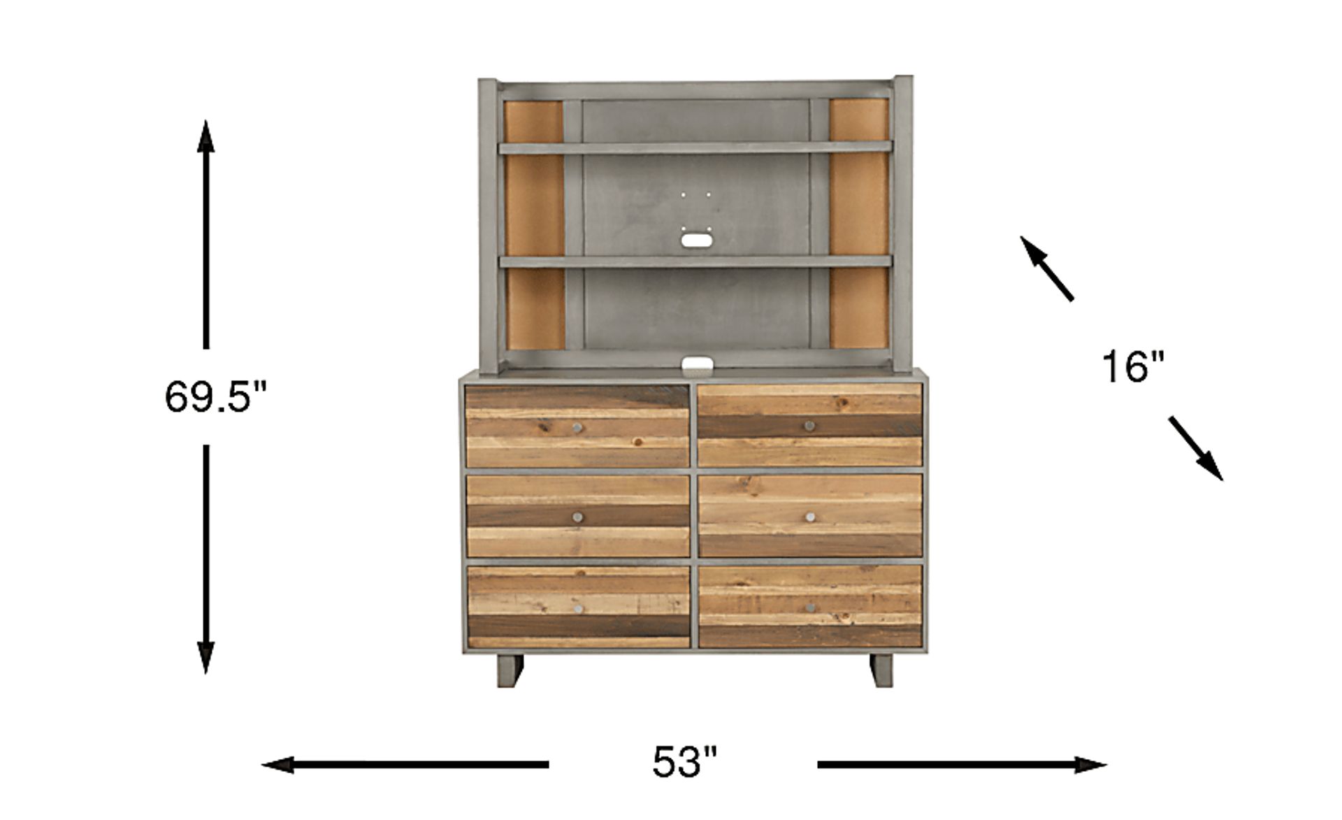 Moss Creek Jr. Gray Dresser & Hutch | Rooms to Go