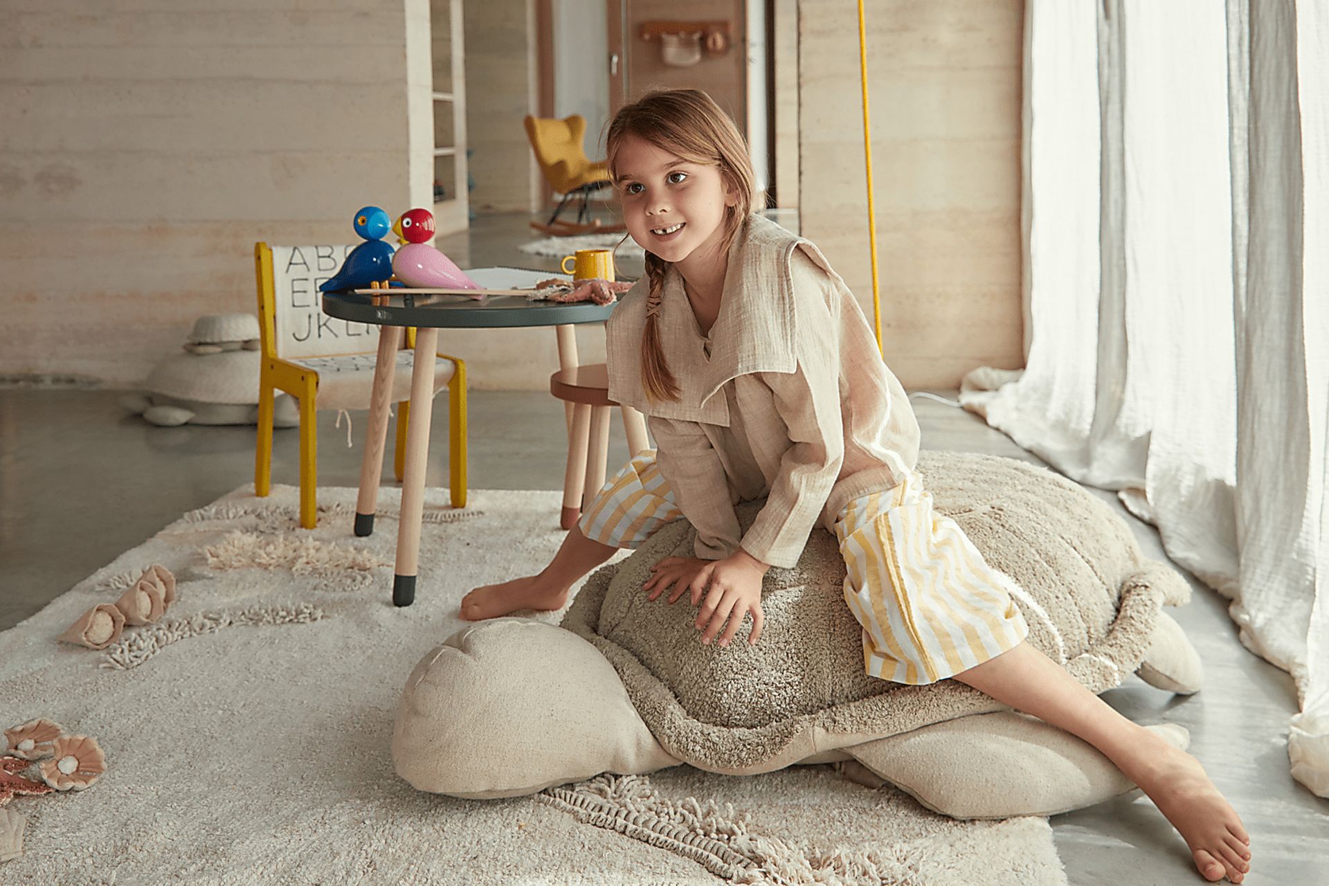Kids Mrs Turtle Olive Pouf - Image 6