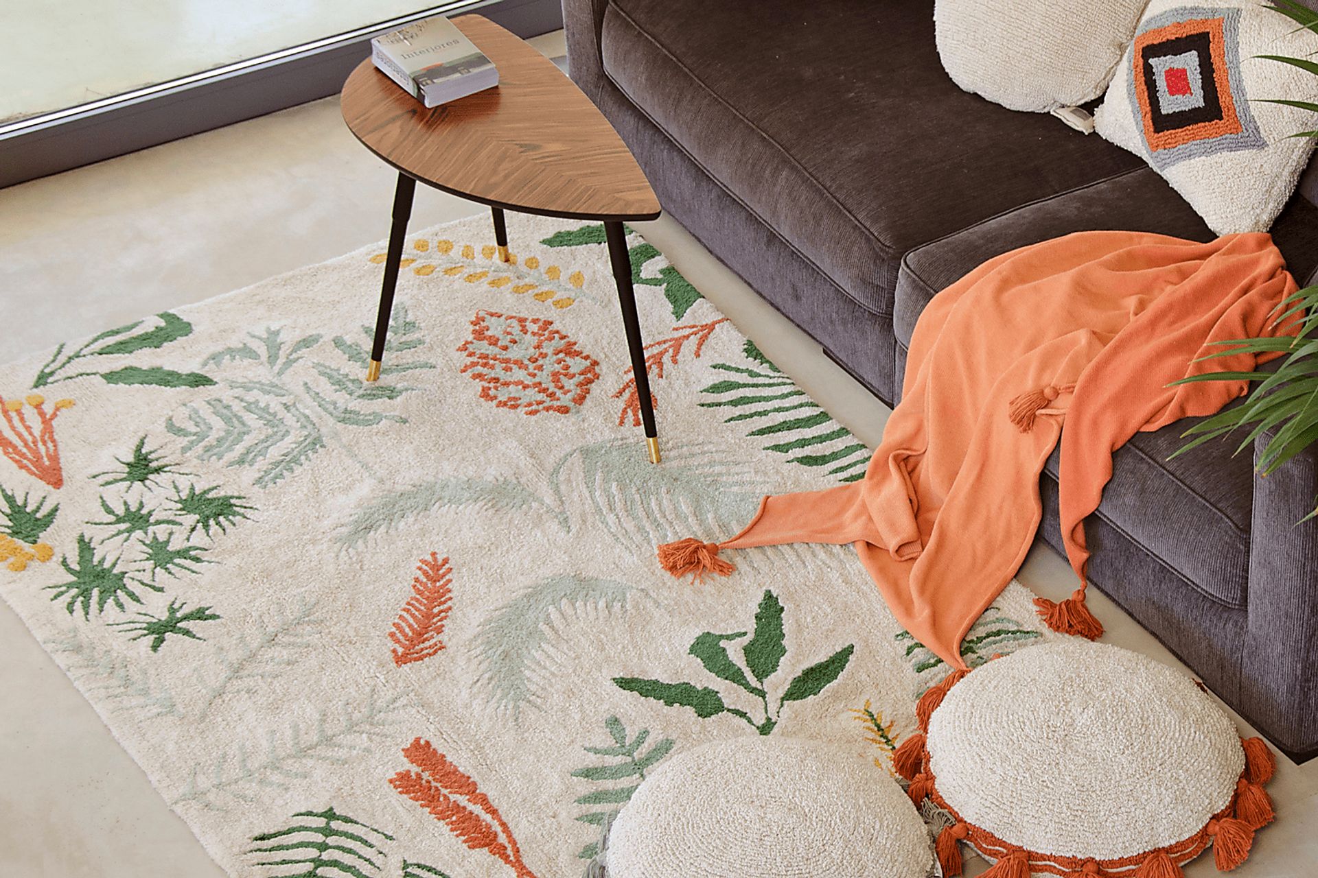 Kids Multi 4'7 x 6'7 Botanic Plants Machine Washable Rug - Image 2