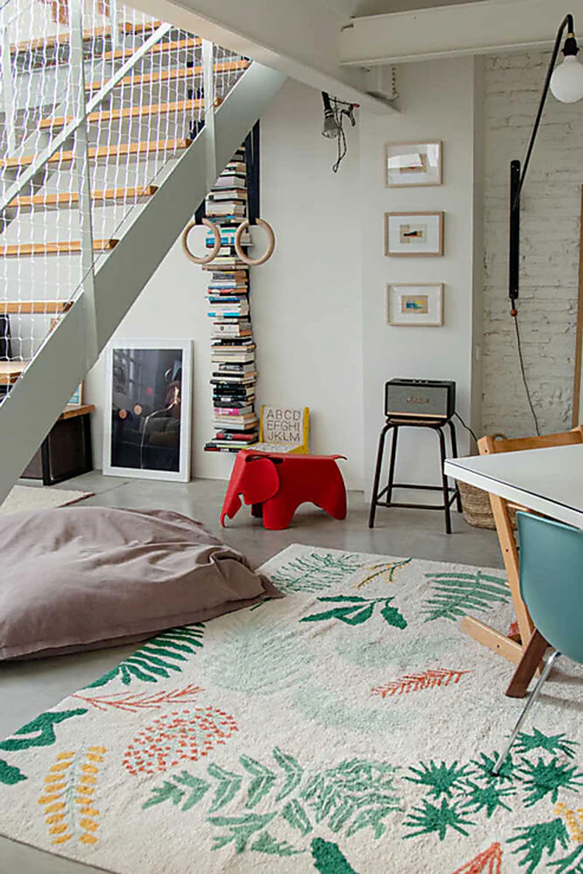 Kids Multi 6'7 x 9'10 Botanic Plants Machine Washable Rug - Image 2