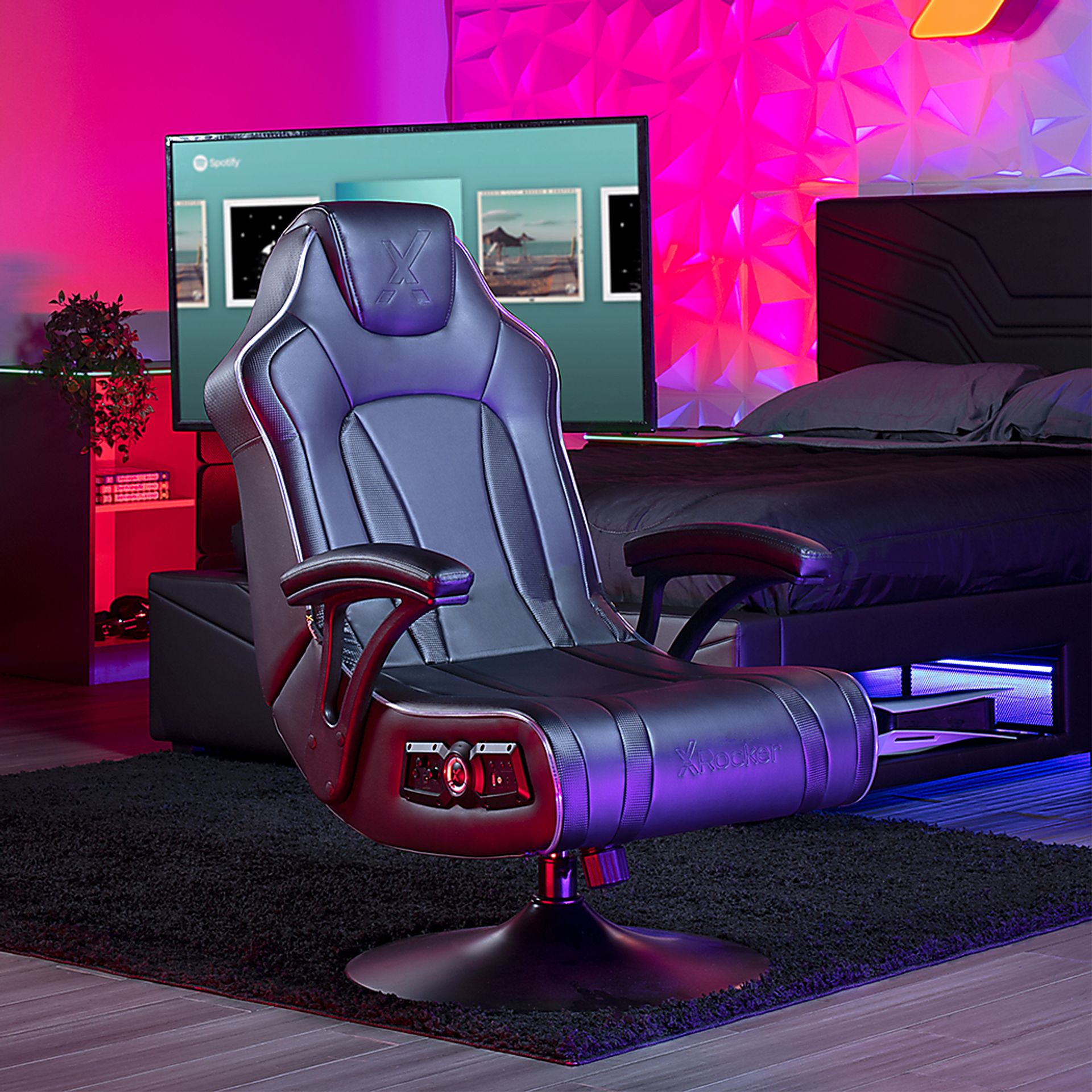 Kids Mundele Black LED Gaming Chair - Image 2