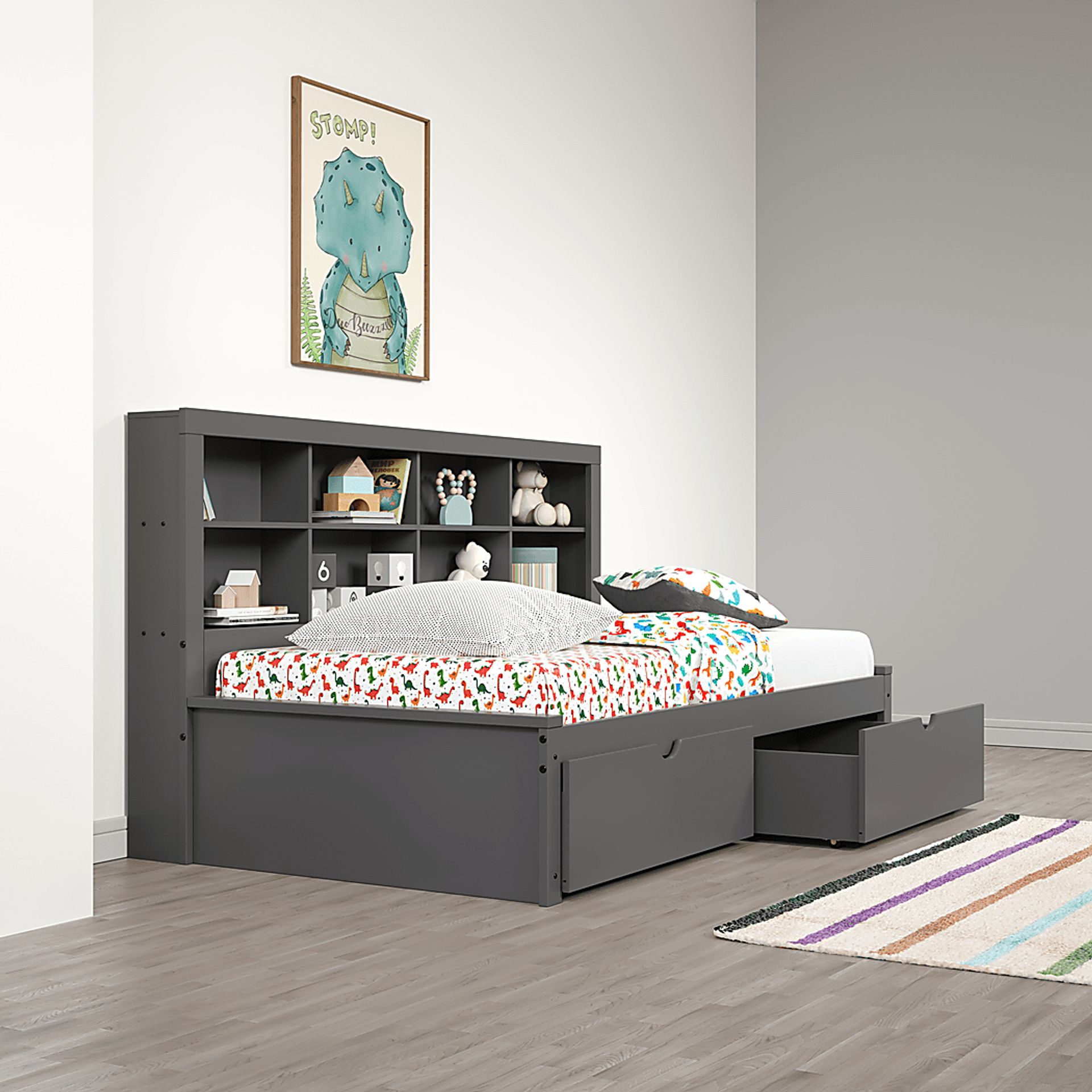 Kids Murifield Gray Twin Daybed with Storage - Image 3