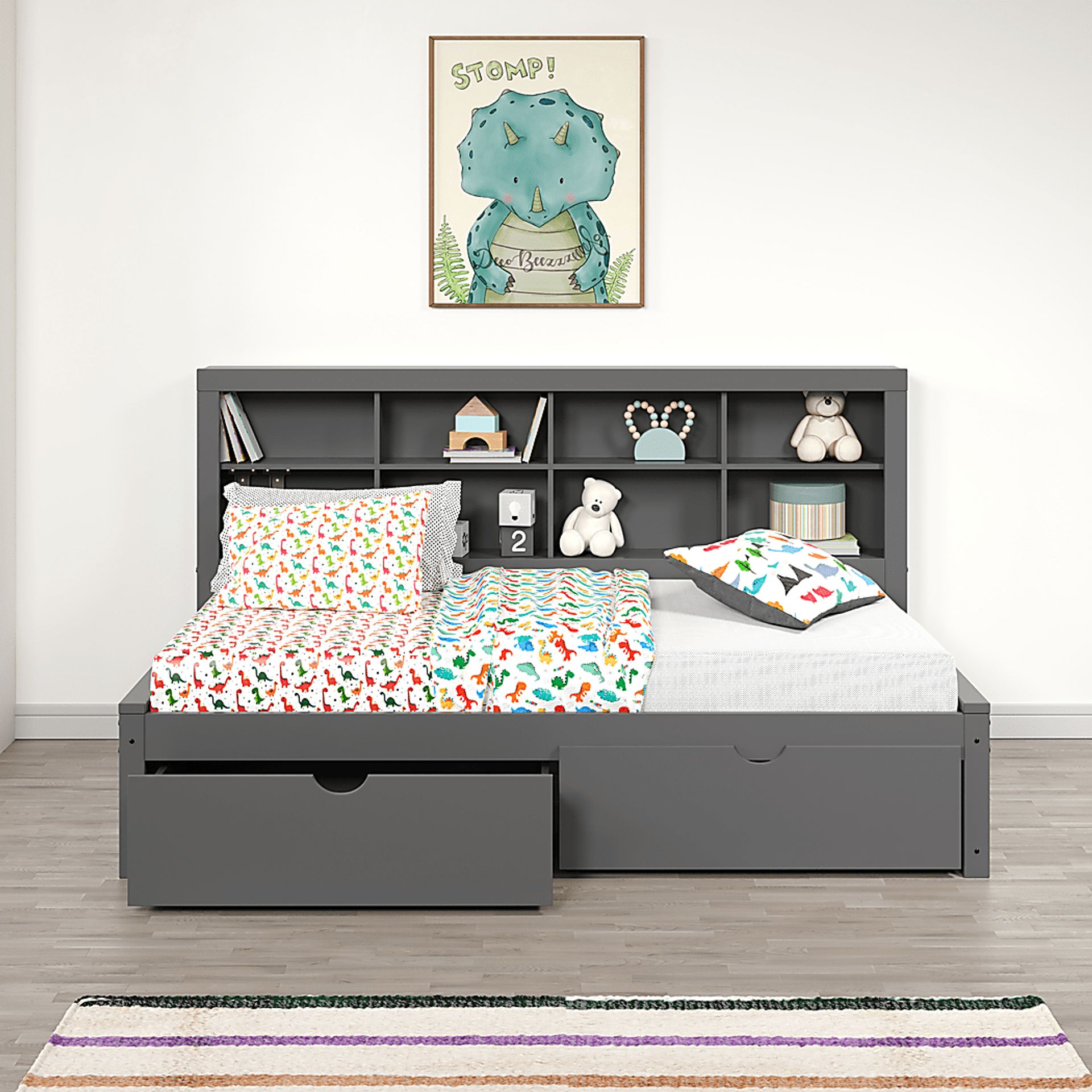 Kids Murifield Gray Twin Daybed with Storage - Image 4