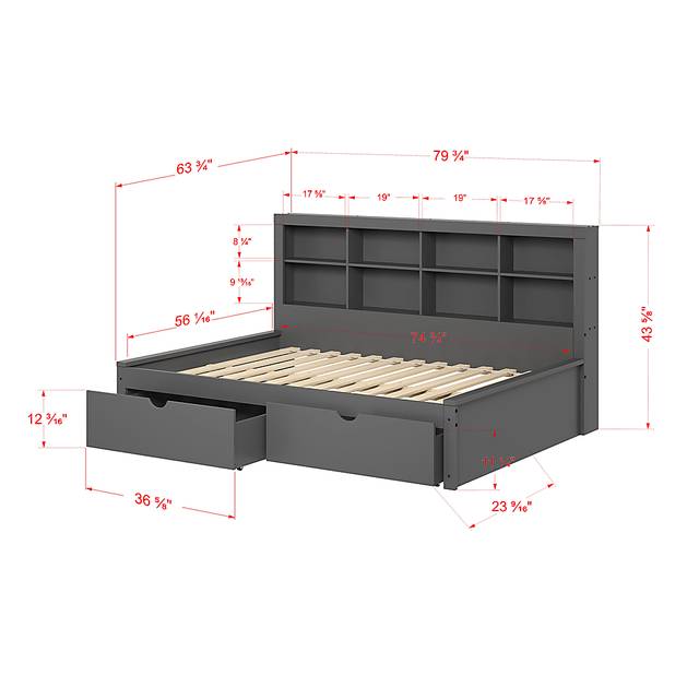 Kids Murifield Gray Twin Daybed with Storage - Thumbnail - Image 6
