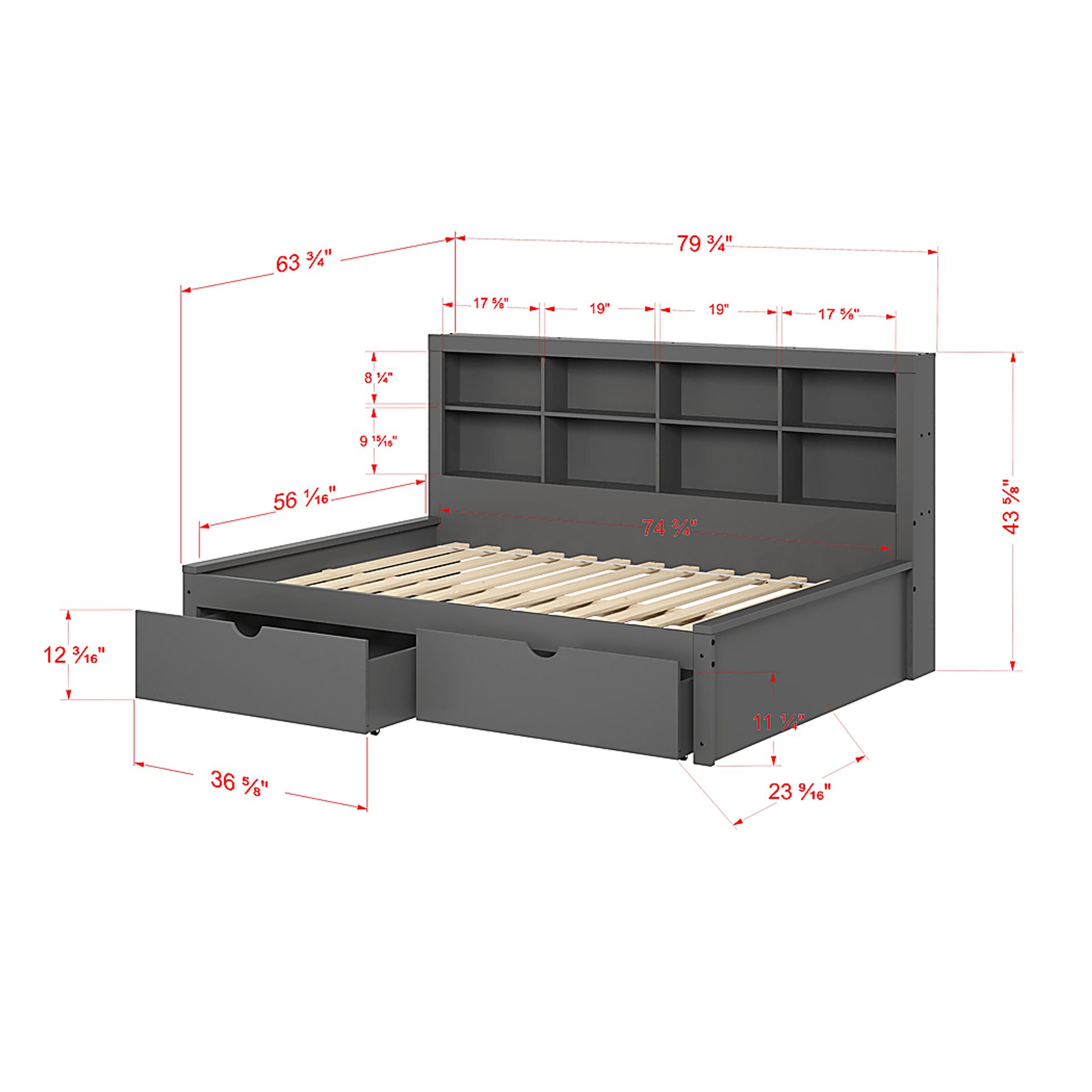 Kids Murifield Gray Twin Daybed with Storage - Image 6
