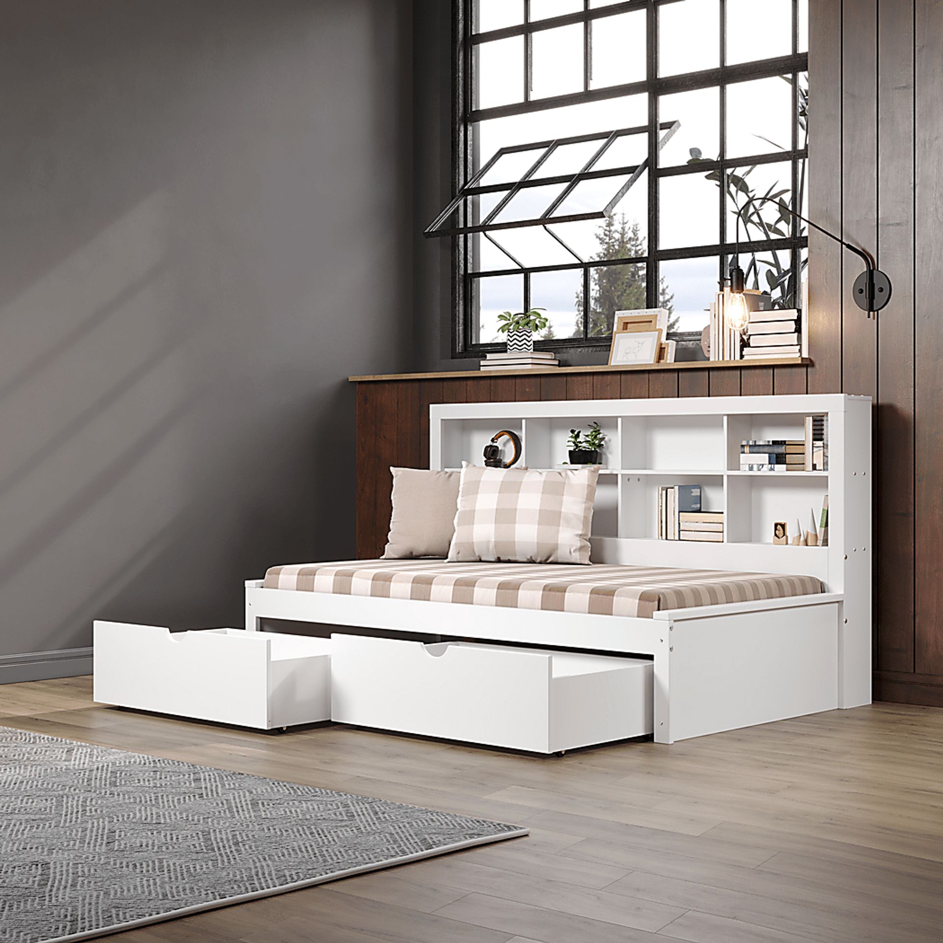 Kids Murifield White Twin Daybed with Storage - Image 4