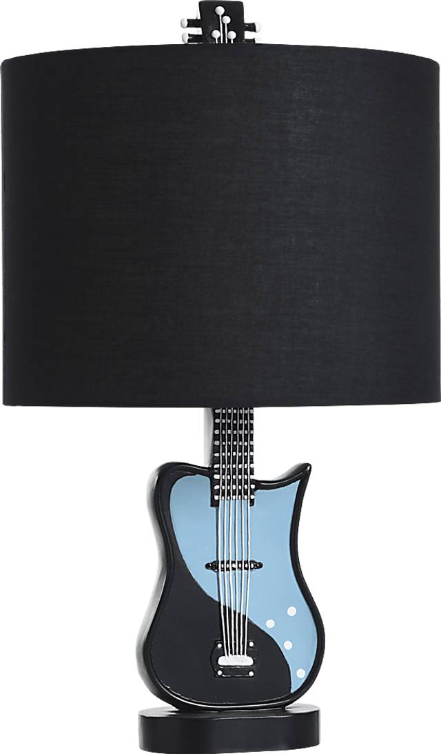 Kids Music Decor Black Guitar Table Lamp - Thumbnail - Image 1
