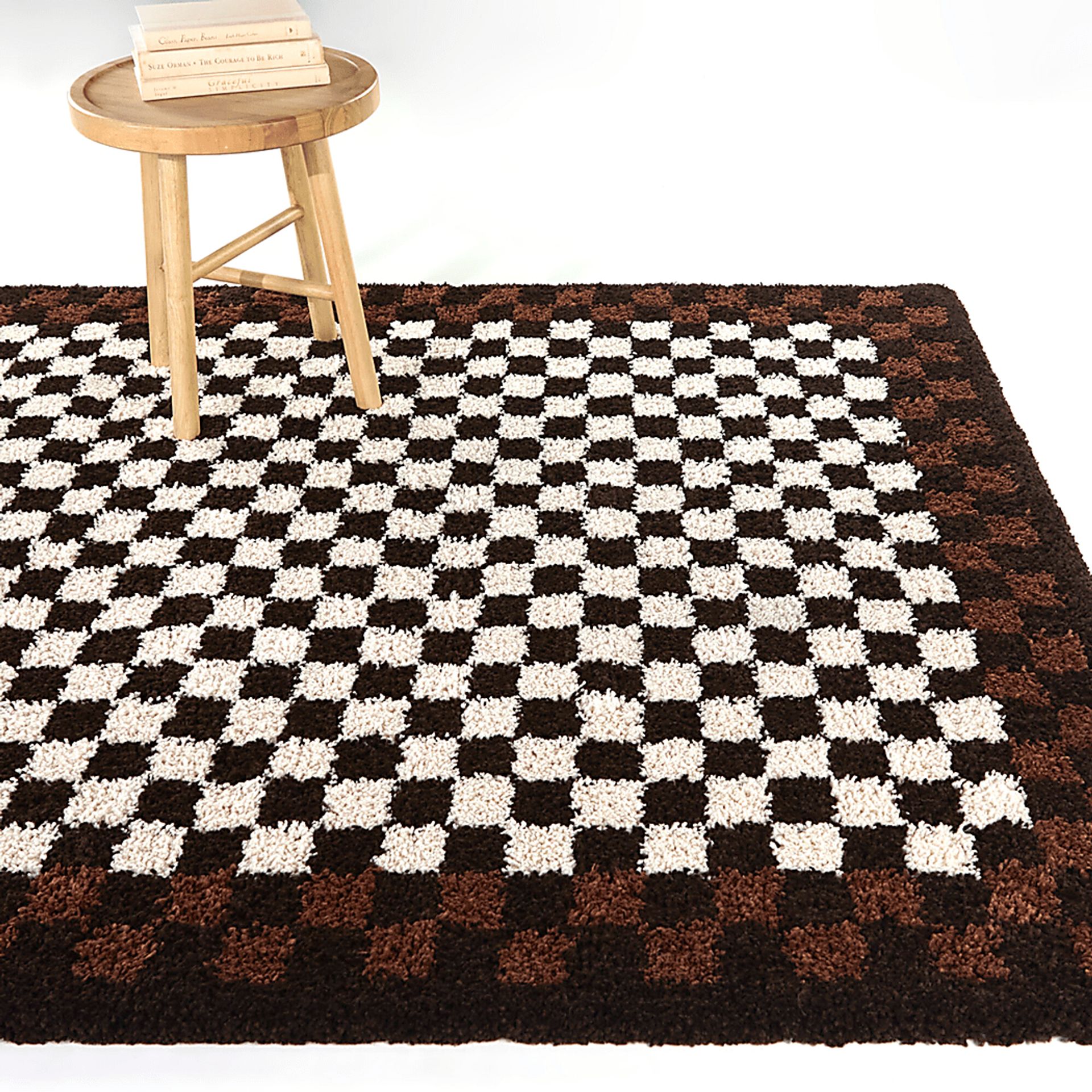 Kids Sunday Brown Checkered 5'3 x 7' Rug - Image 2
