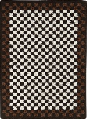 Kids Sunday Brown Checkered 7'10 x 10' Rug