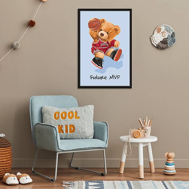 Kids MVP Teddy Bear Blue Medium Wall Art - Thumbnail - Image 3