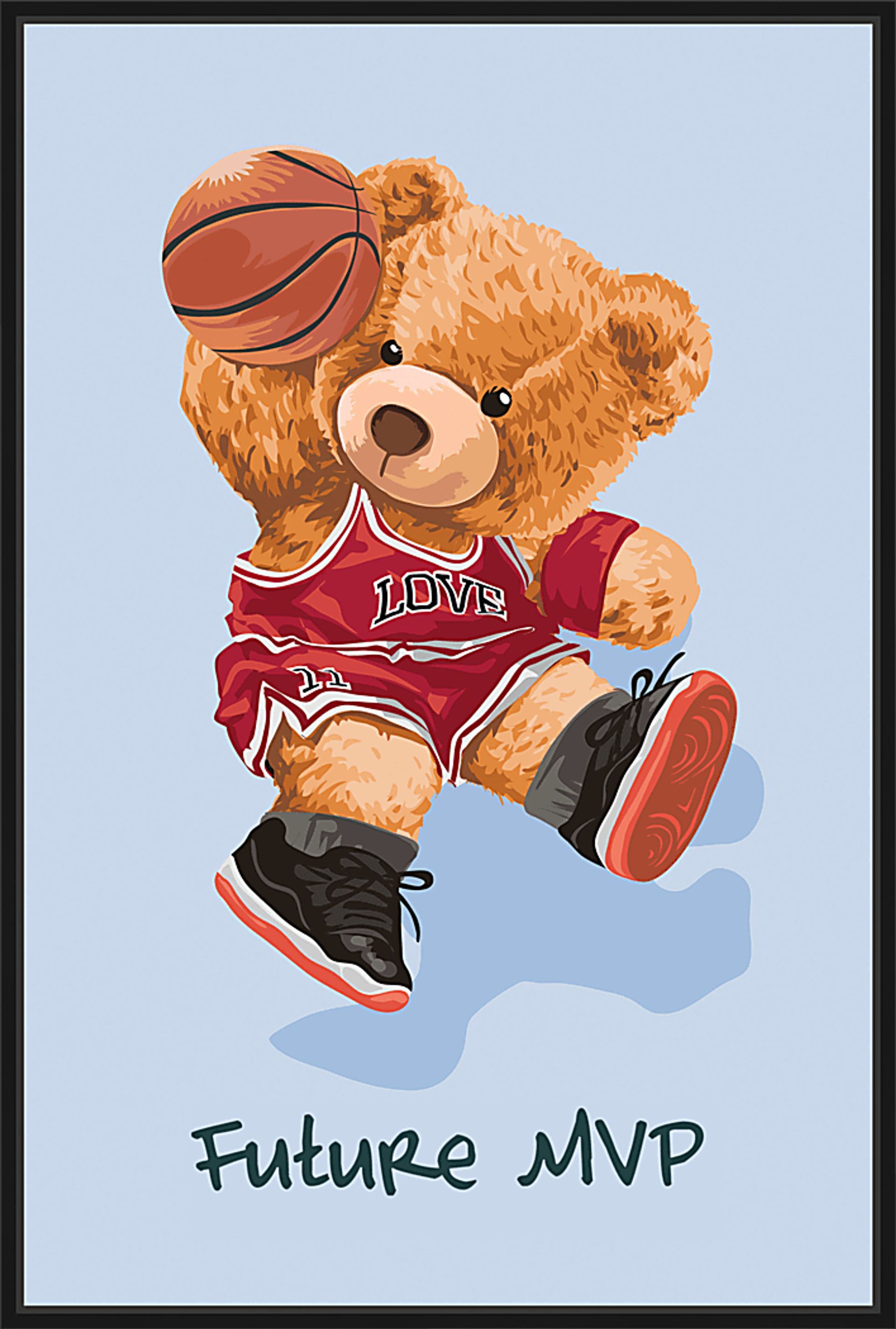 Kids MVP Teddy Bear Blue Medium Wall Art - Image 1
