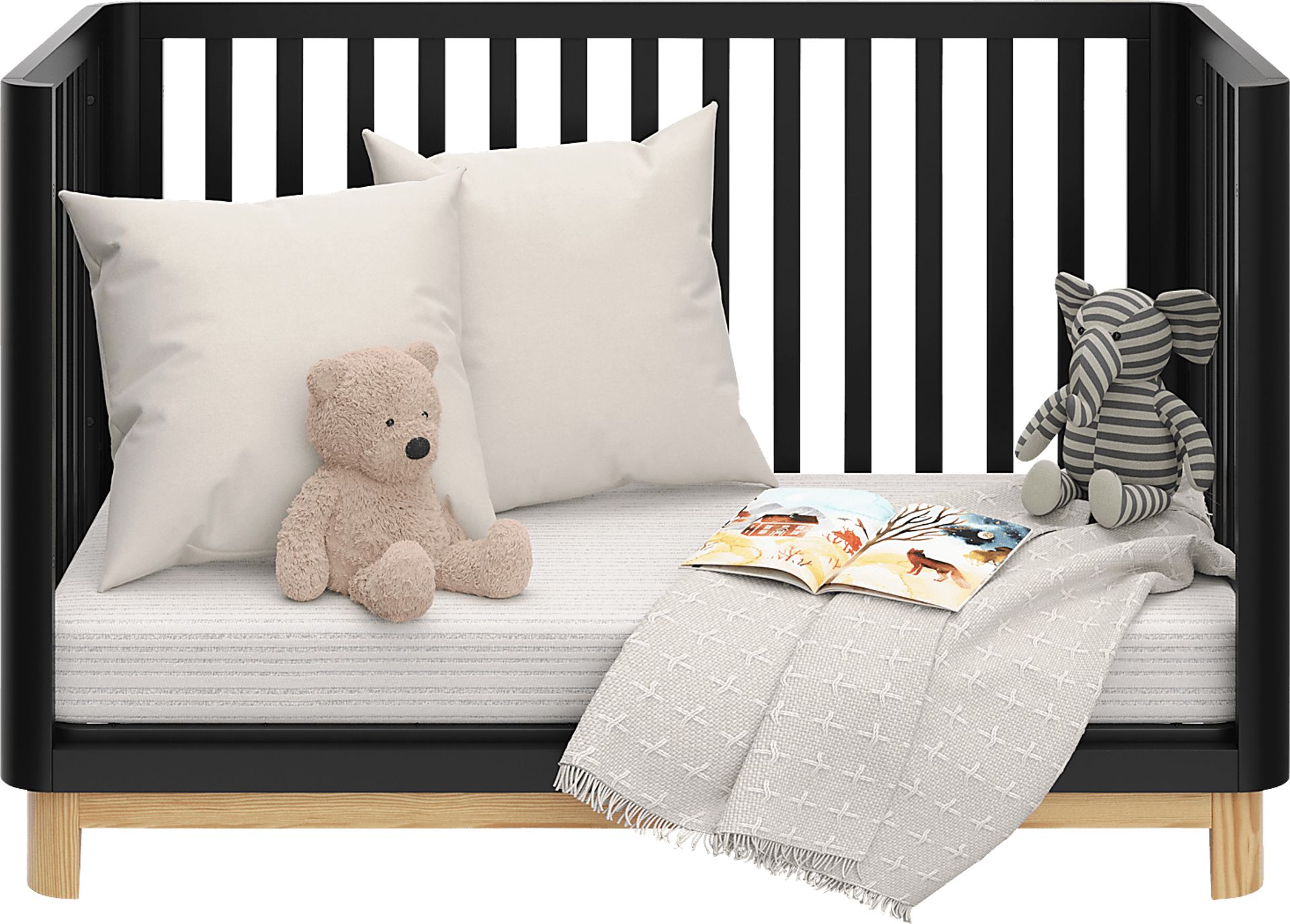 Kids Mytha Black/Natural Convertible Crib - Image 5