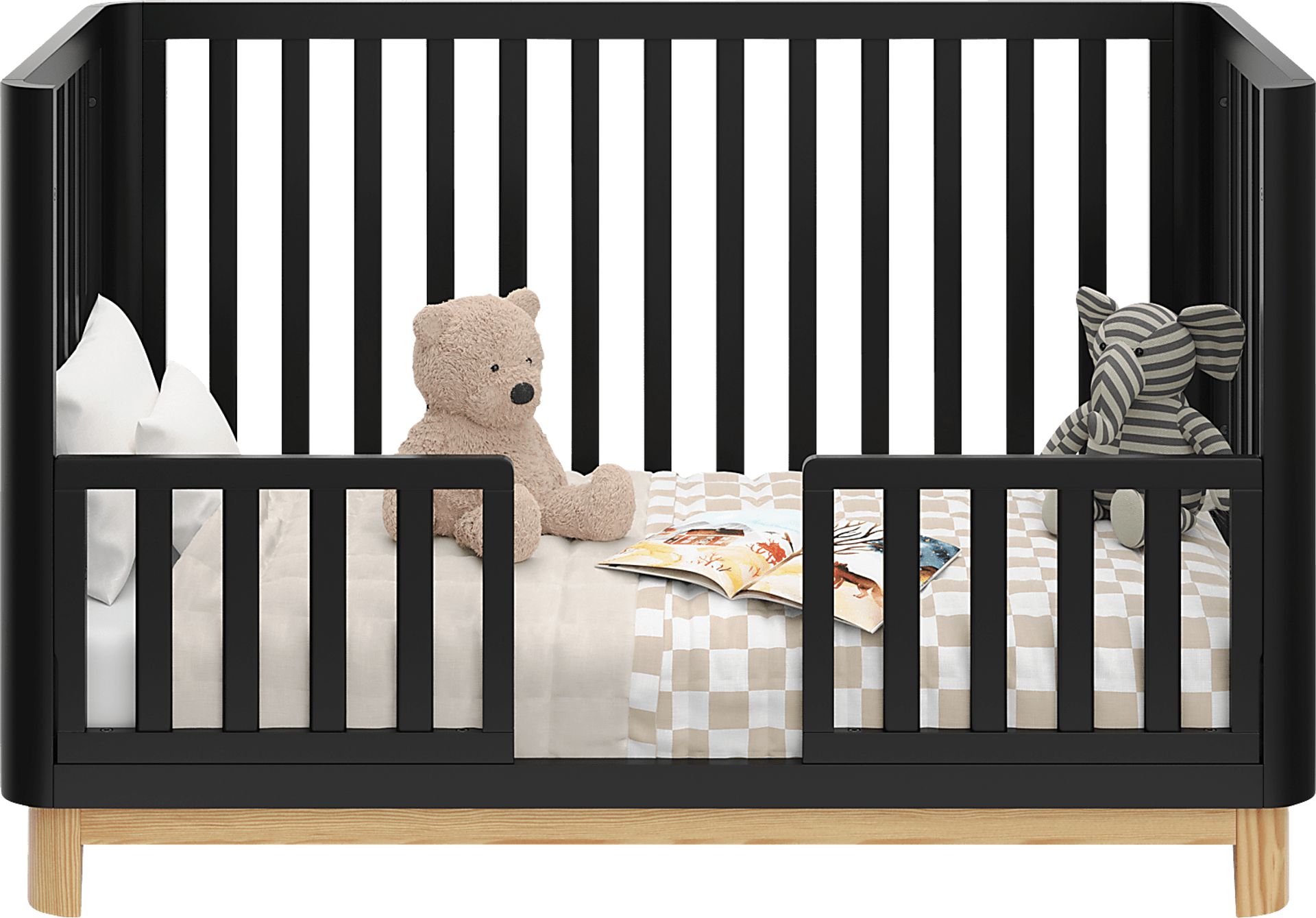 Kids Mytha Black/Natural Convertible Crib - Image 6