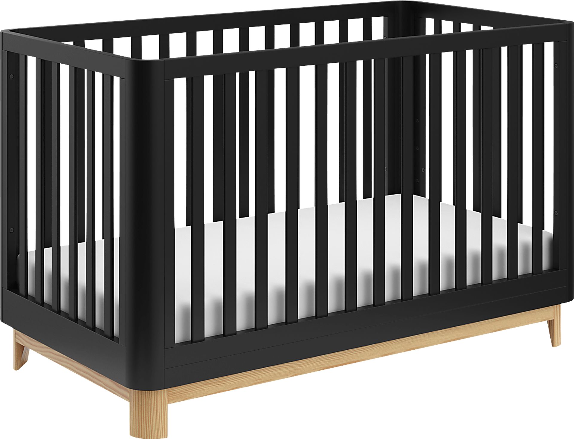 Kids Mytha Black/Natural Convertible Crib - Image 1