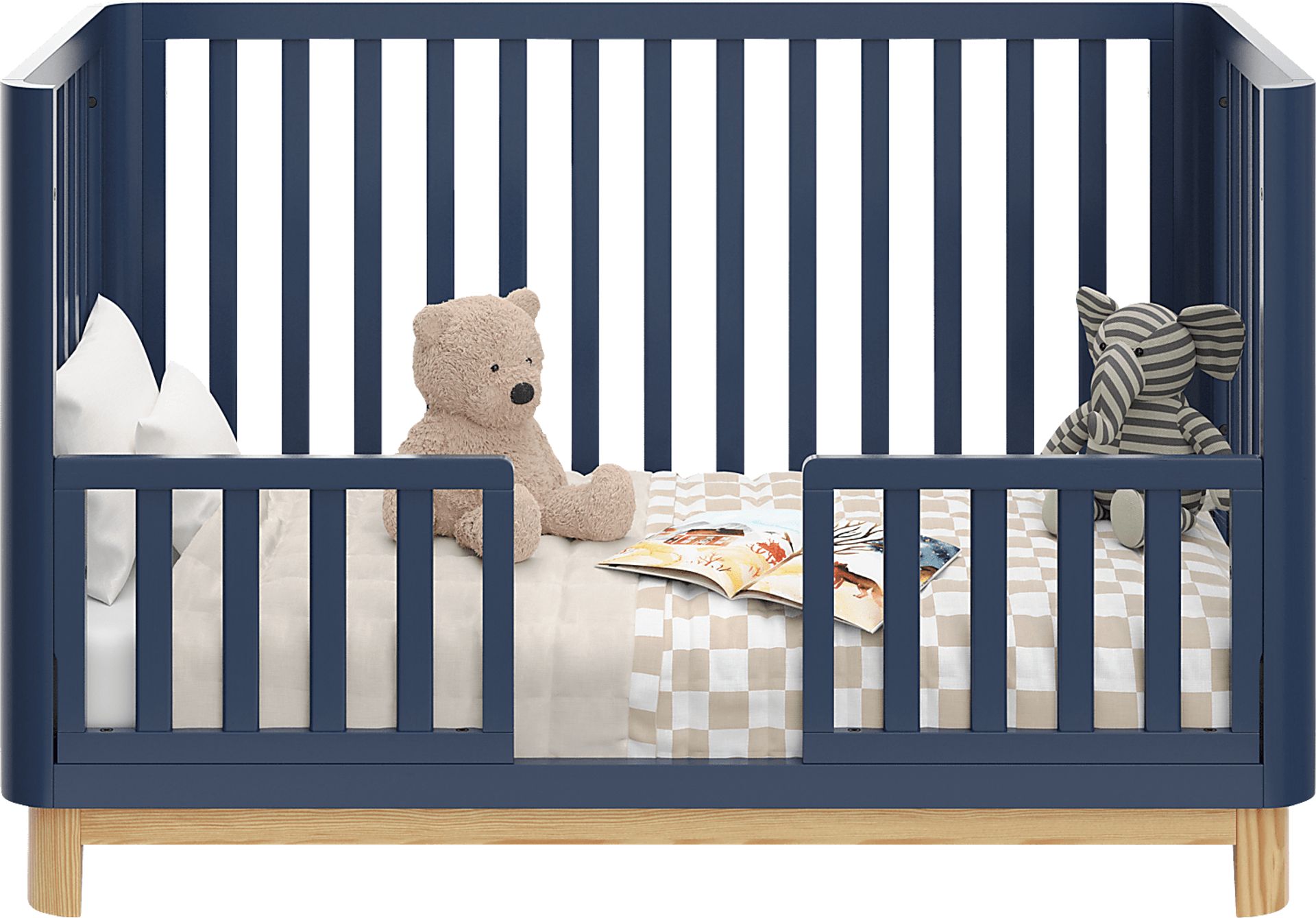 Kids Mytha Blue/Natural Convertible Crib - Image 6