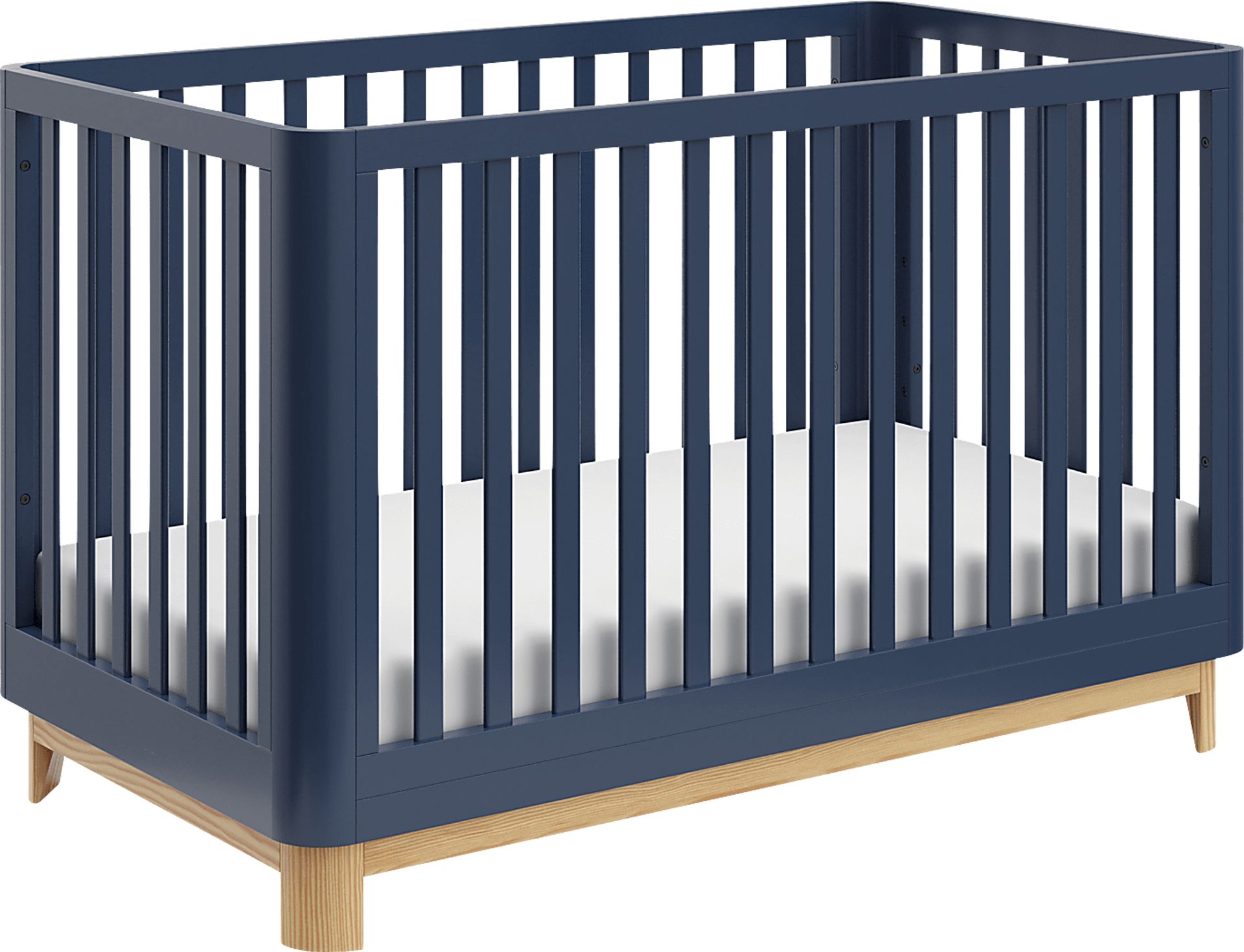 Kids Mytha Blue/Natural Convertible Crib - Image 1
