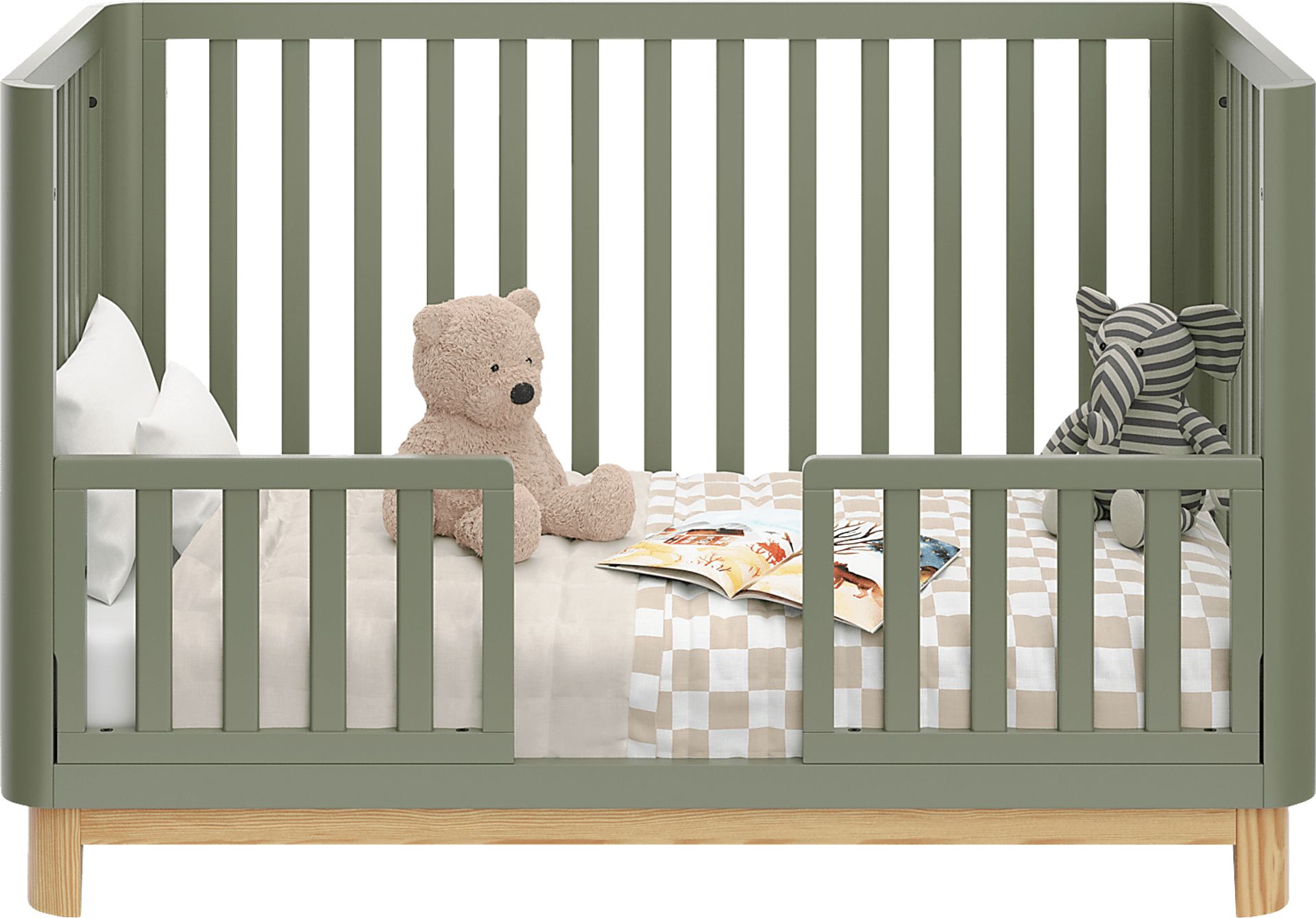Kids Mytha Olive/Natural Convertible Crib - Image 5