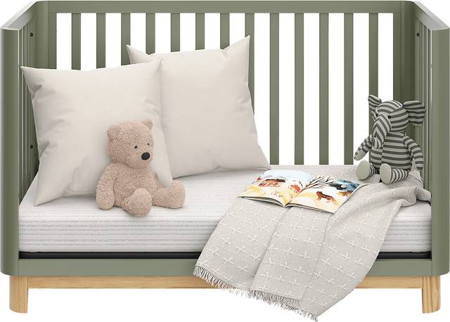 Kids Mytha Olive/Natural Convertible Crib - Thumbnail - Image 6