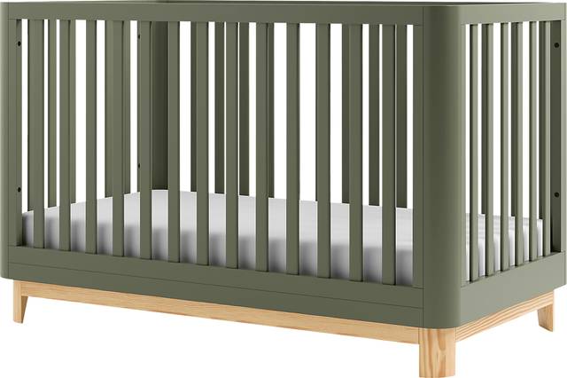 Kids Mytha Olive/Natural Convertible Crib - Thumbnail - Image 8