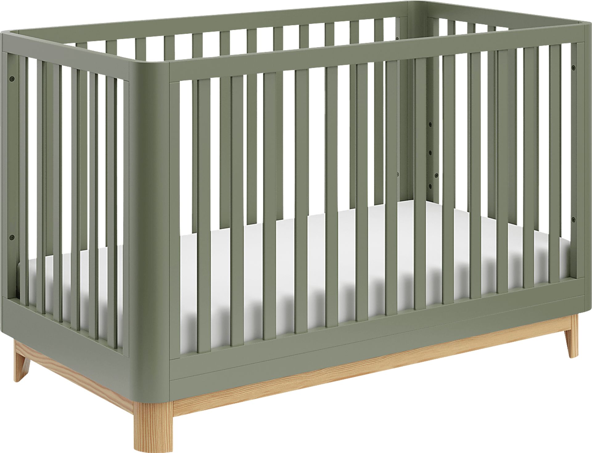 Kids Mytha Olive/Natural Convertible Crib - Image 1