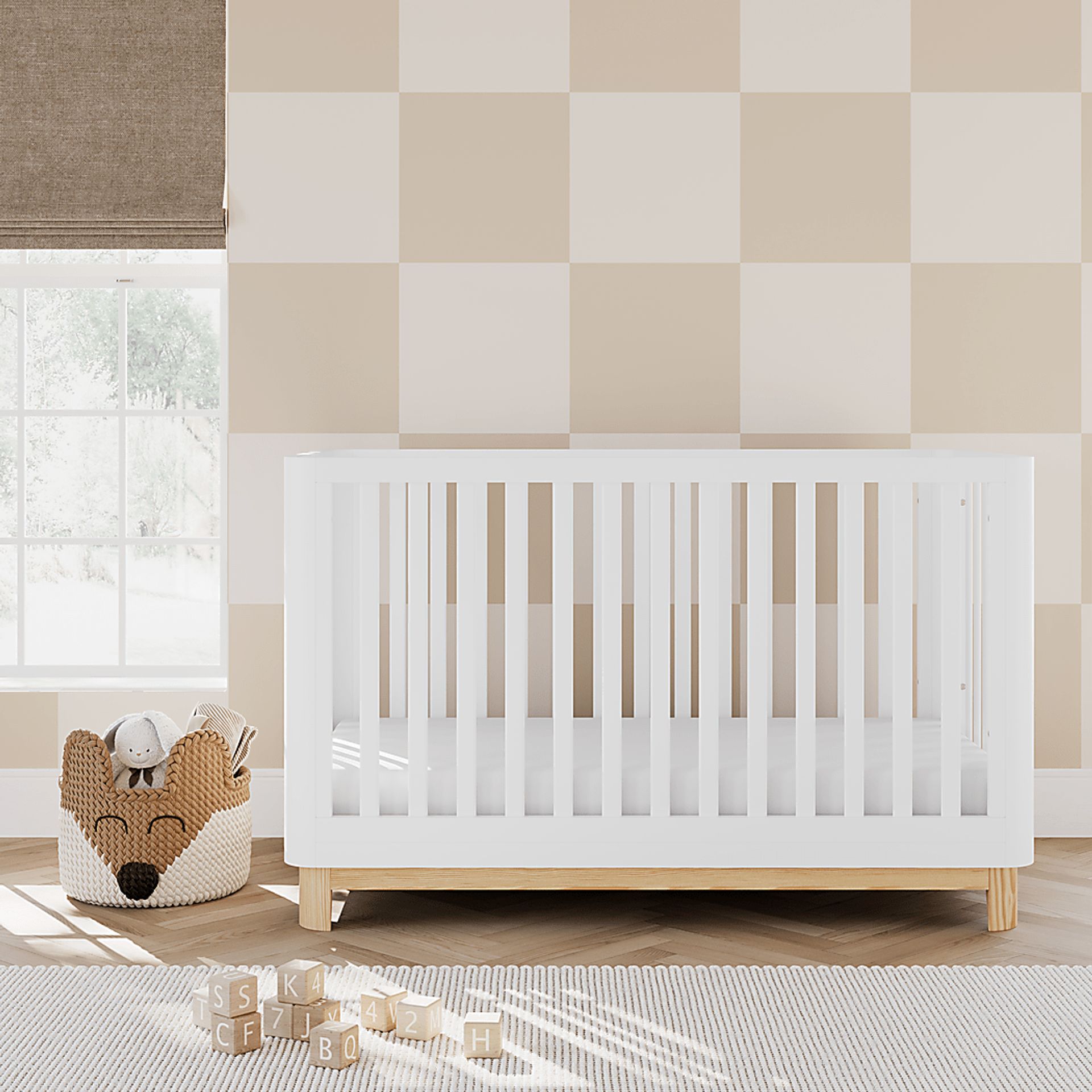 Kids Mytha White/Natural Convertible Crib - Image 2
